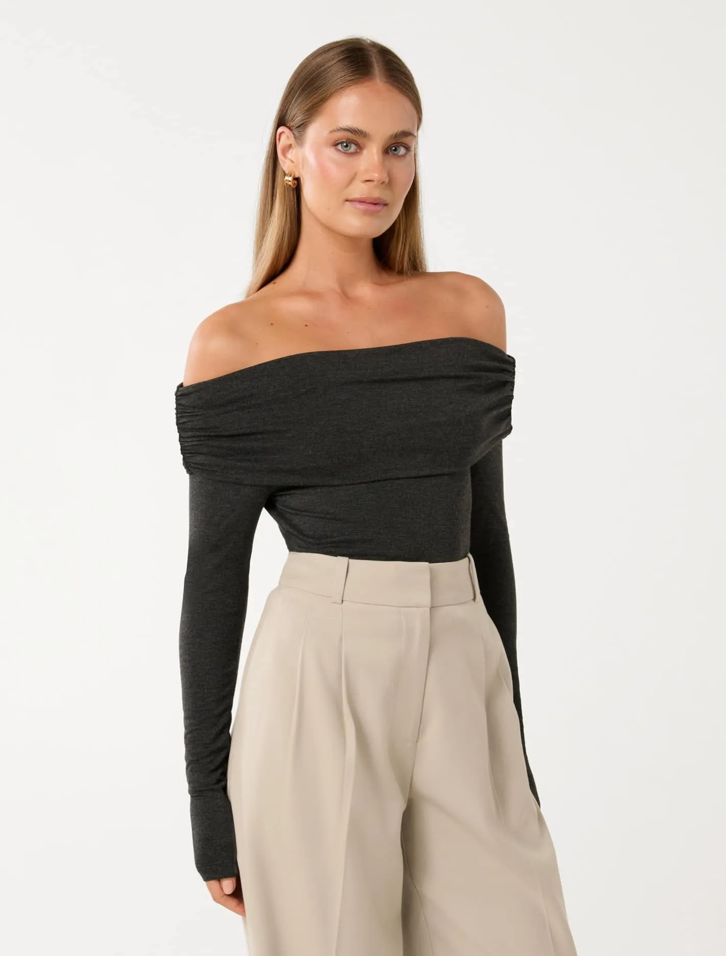 Kyla Ruched Bardot Top
