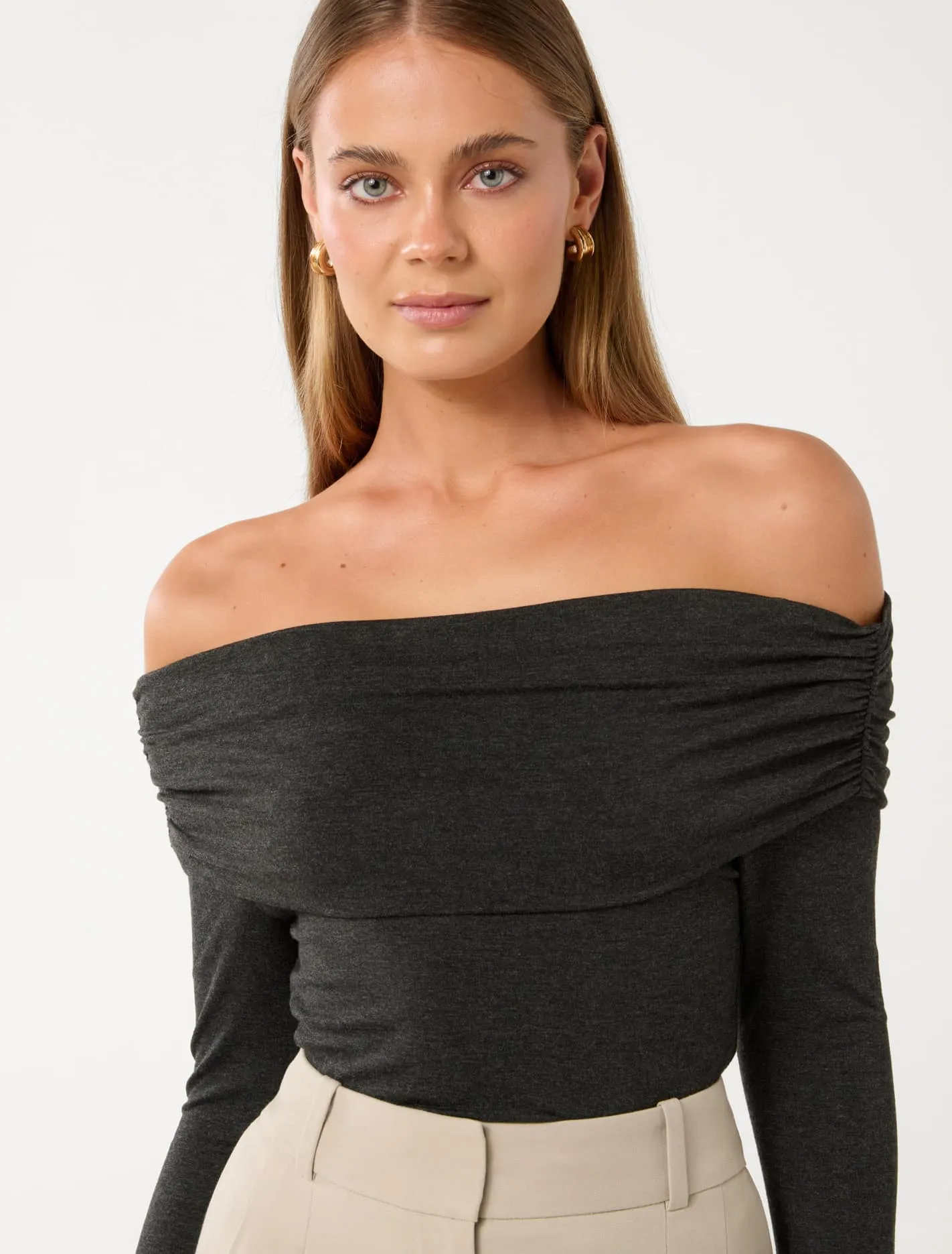 Kyla Ruched Bardot Top