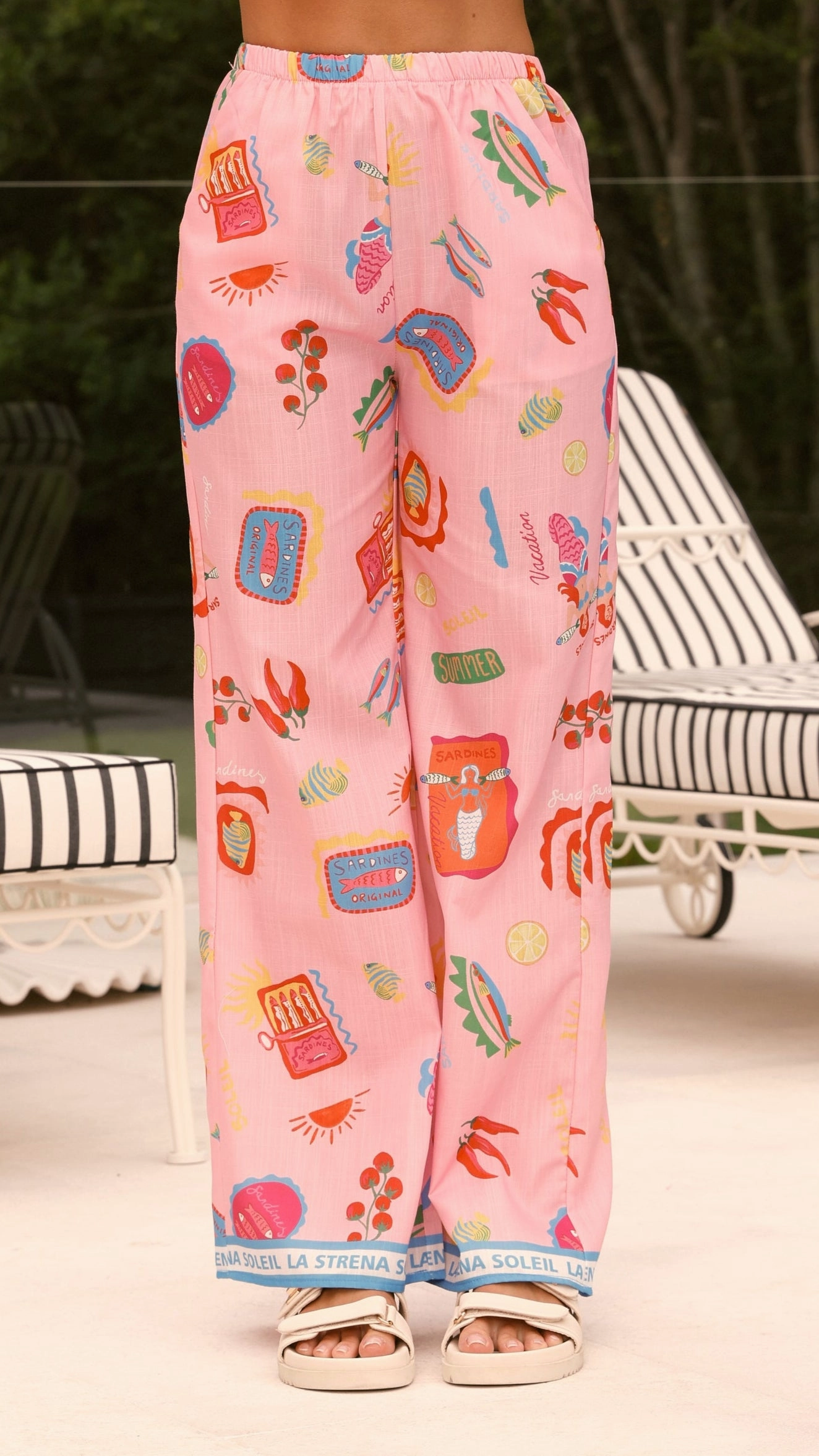 La Sirena Button Up Shirt and Pants Set - Pink Soleil