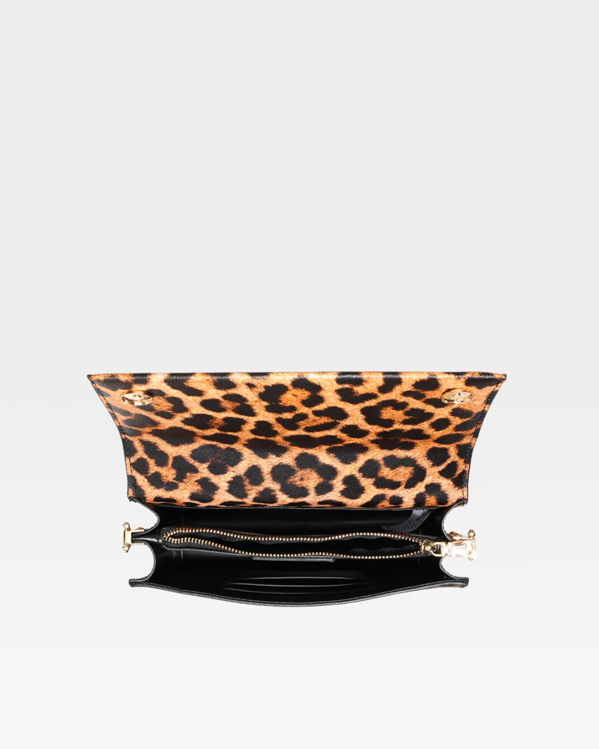 Leopard Print Shoulder Bag in Beige