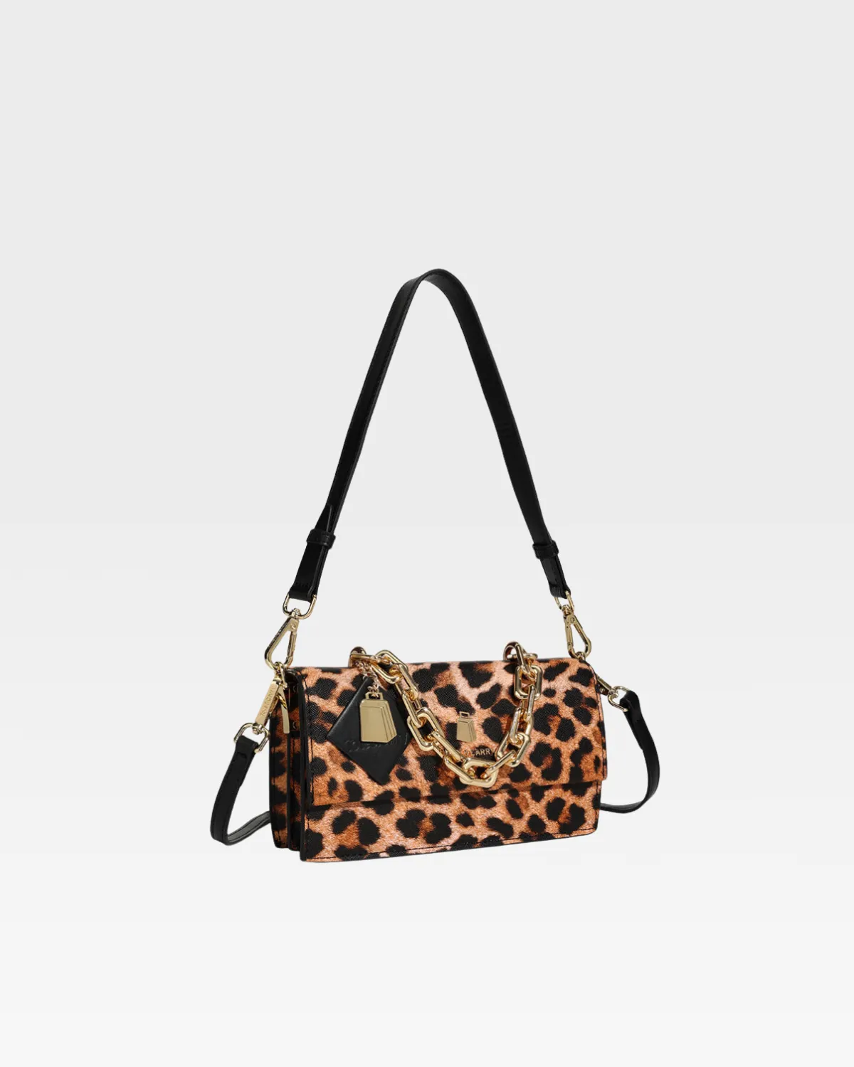 Leopard Print Shoulder Bag in Beige