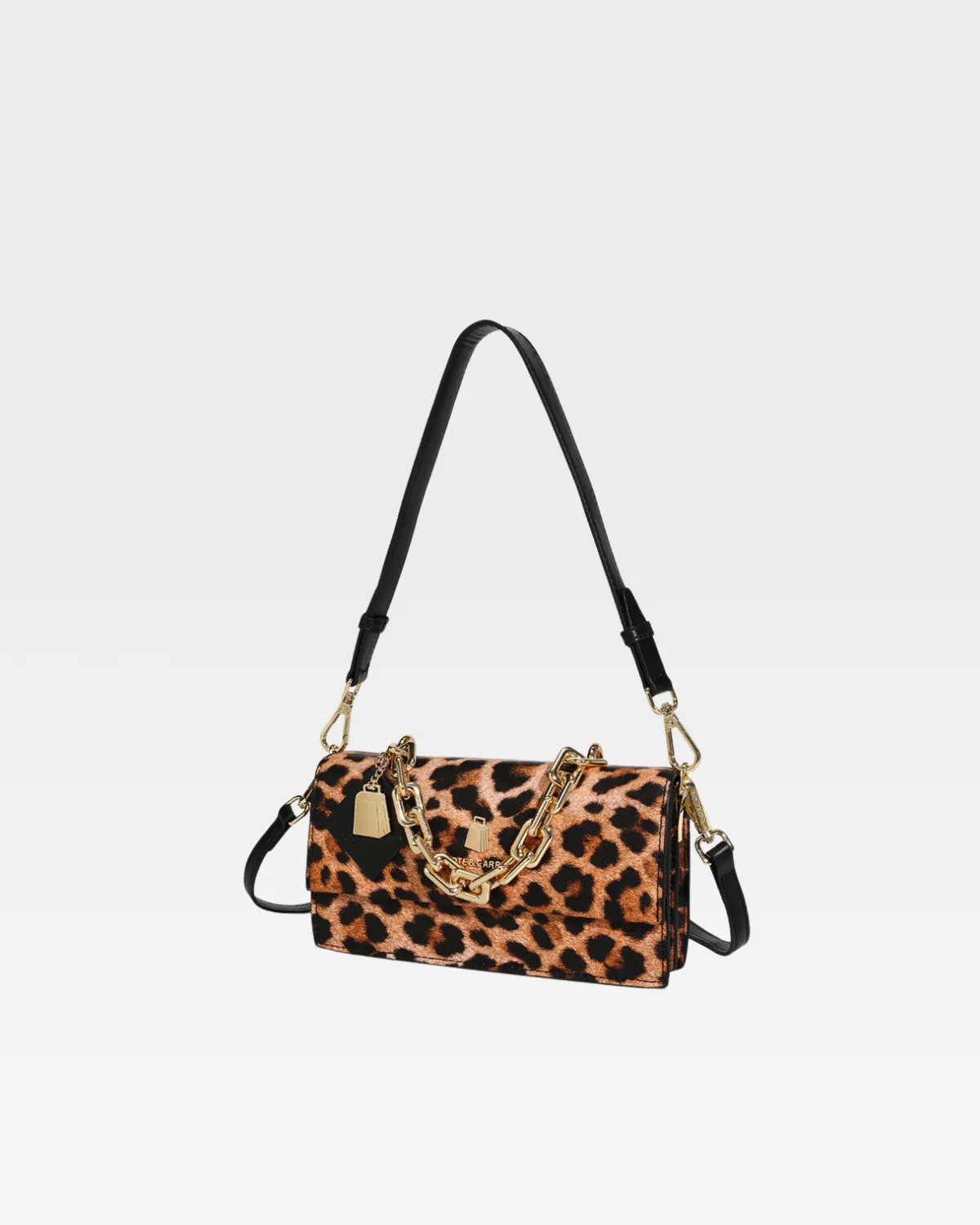 Leopard Print Shoulder Bag in Beige