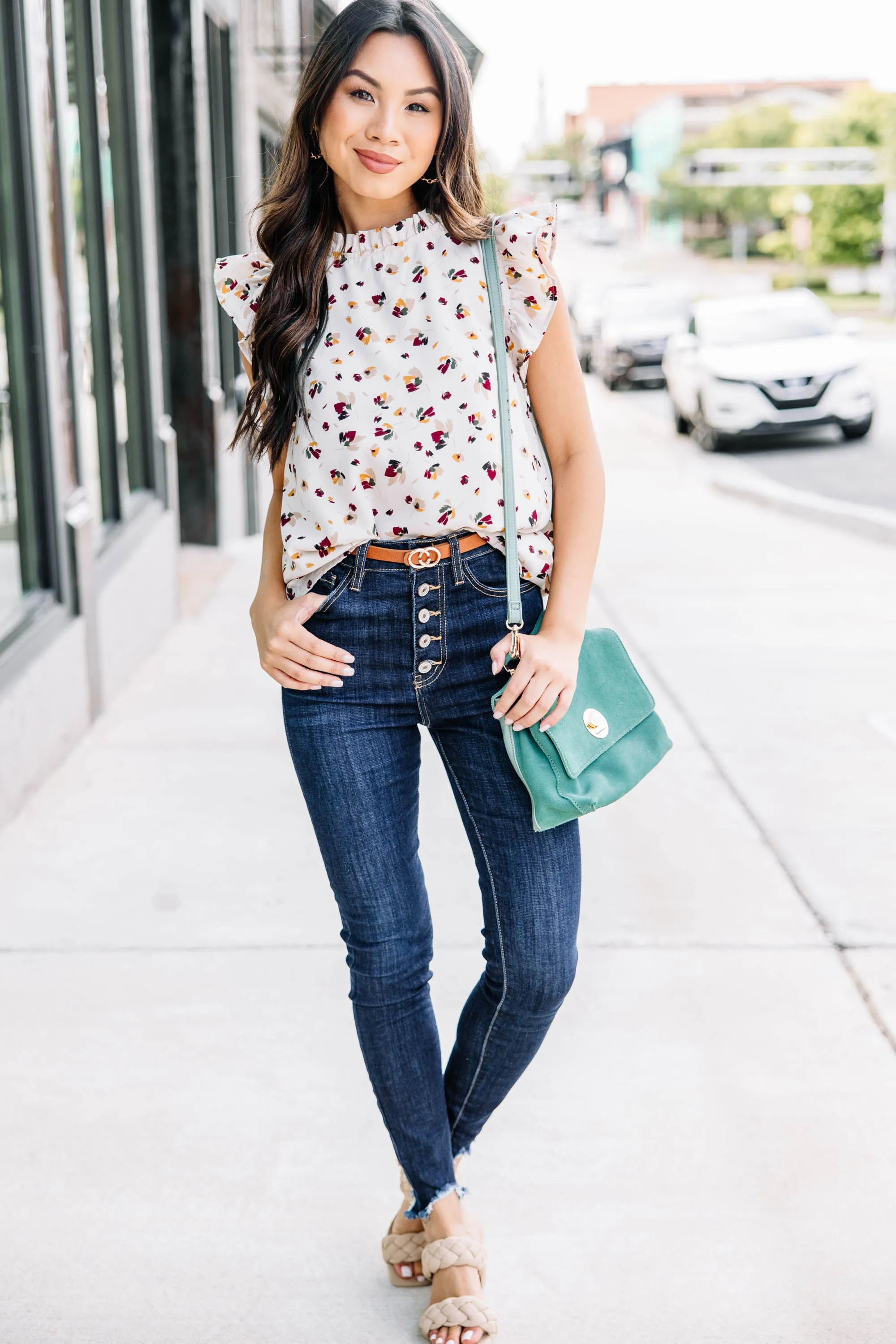 Live For You Cream Floral Blouse