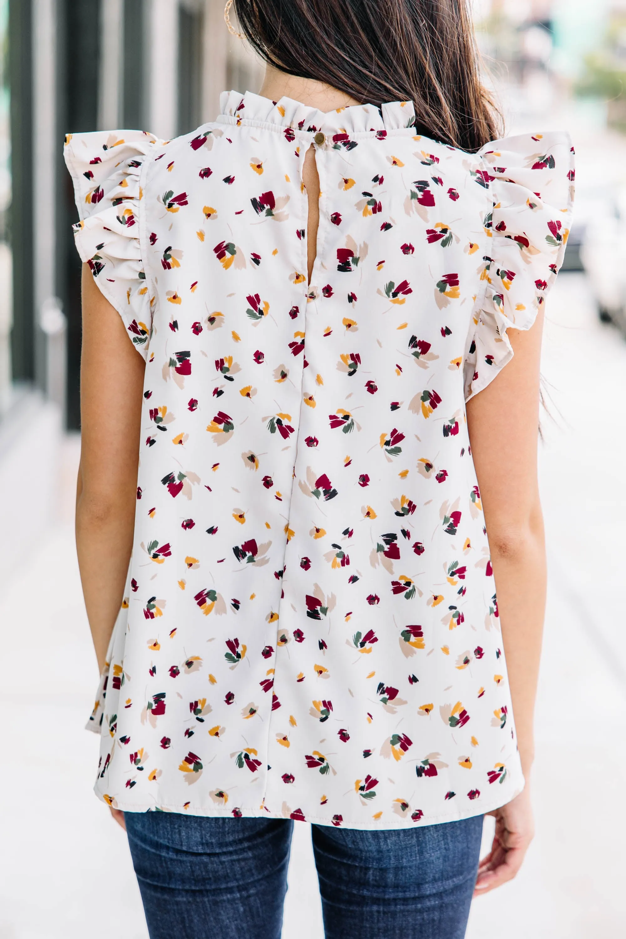 Live For You Cream Floral Blouse