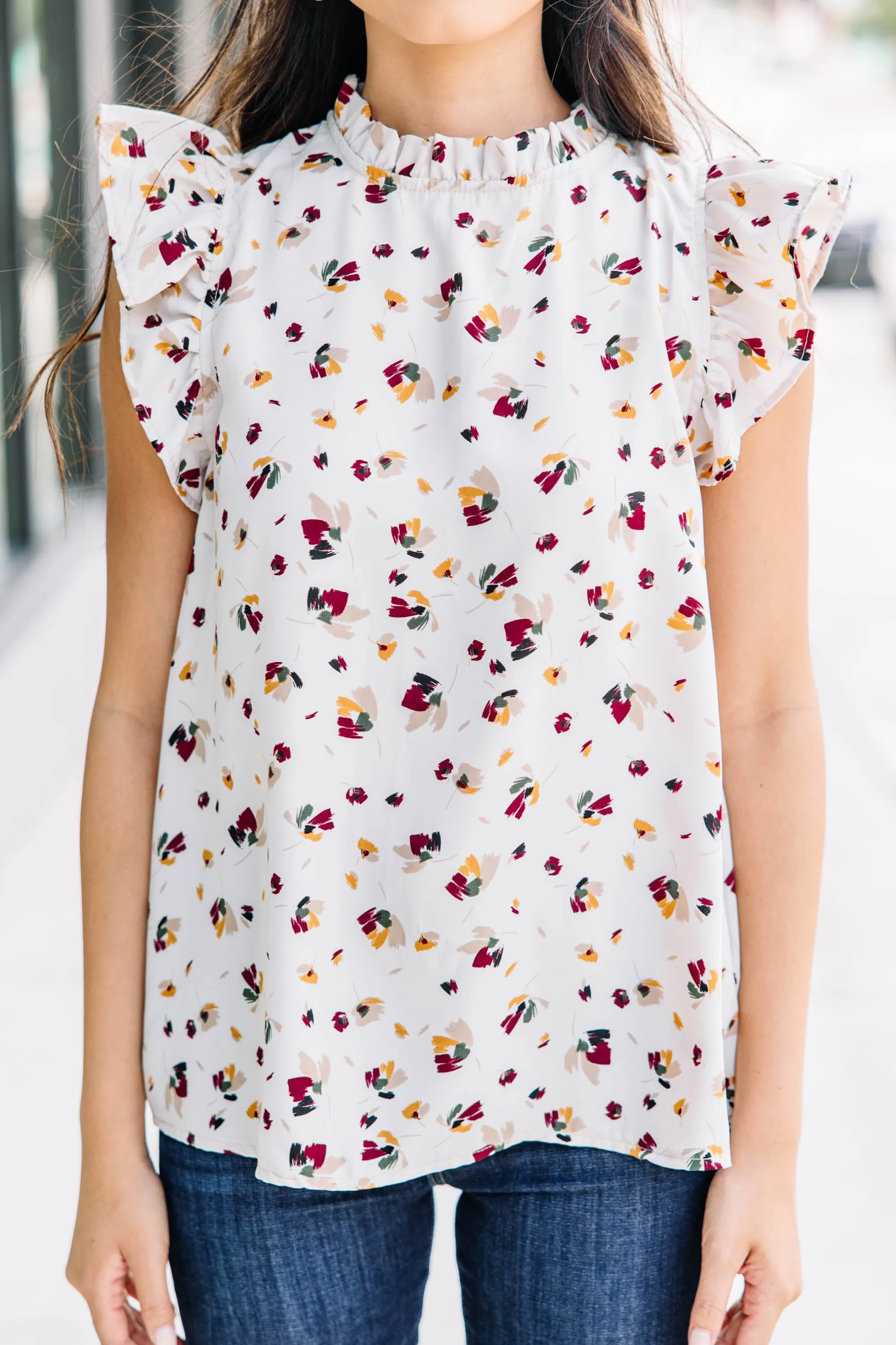 Live For You Cream Floral Blouse