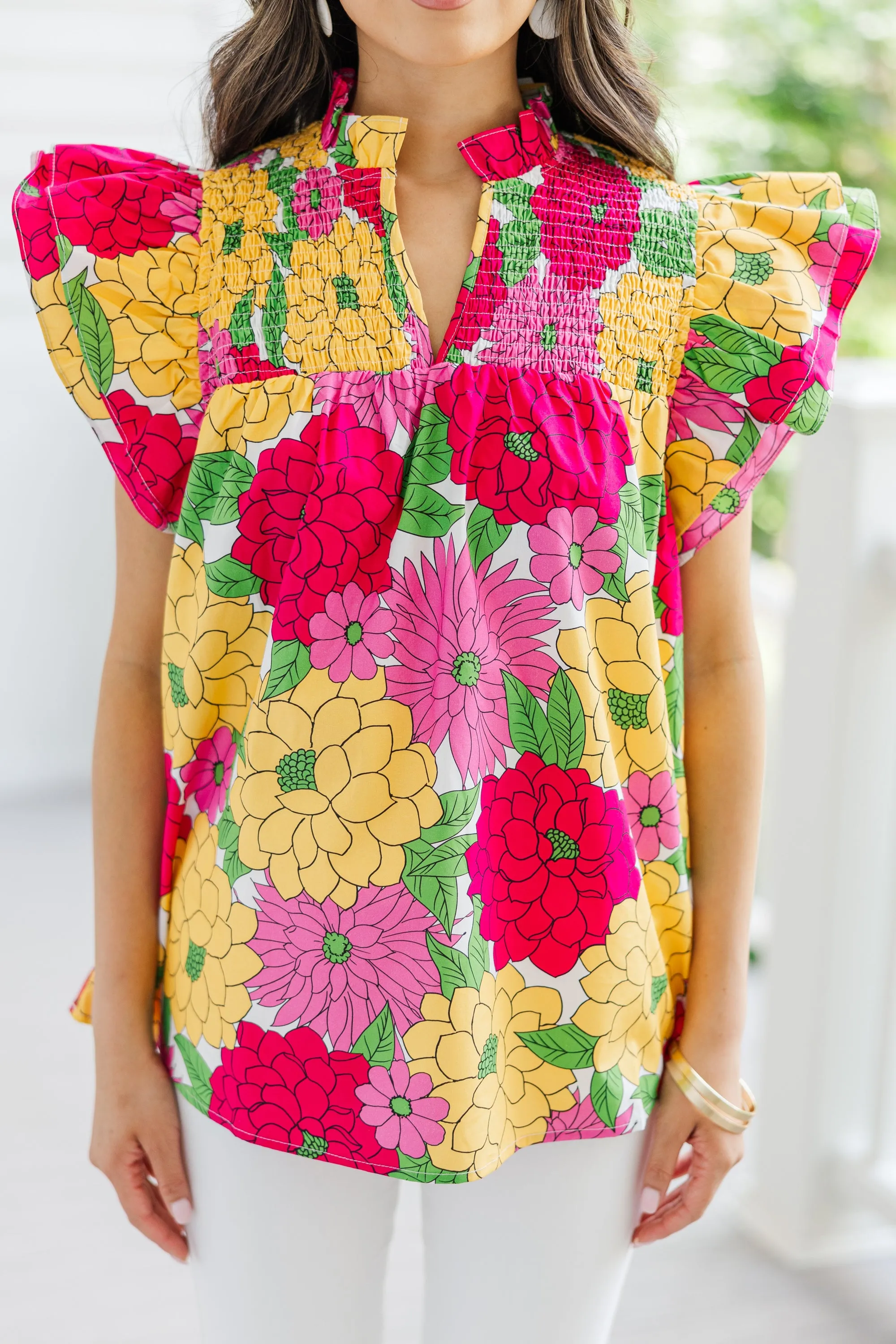 Live Out Loud Pink Floral Blouse