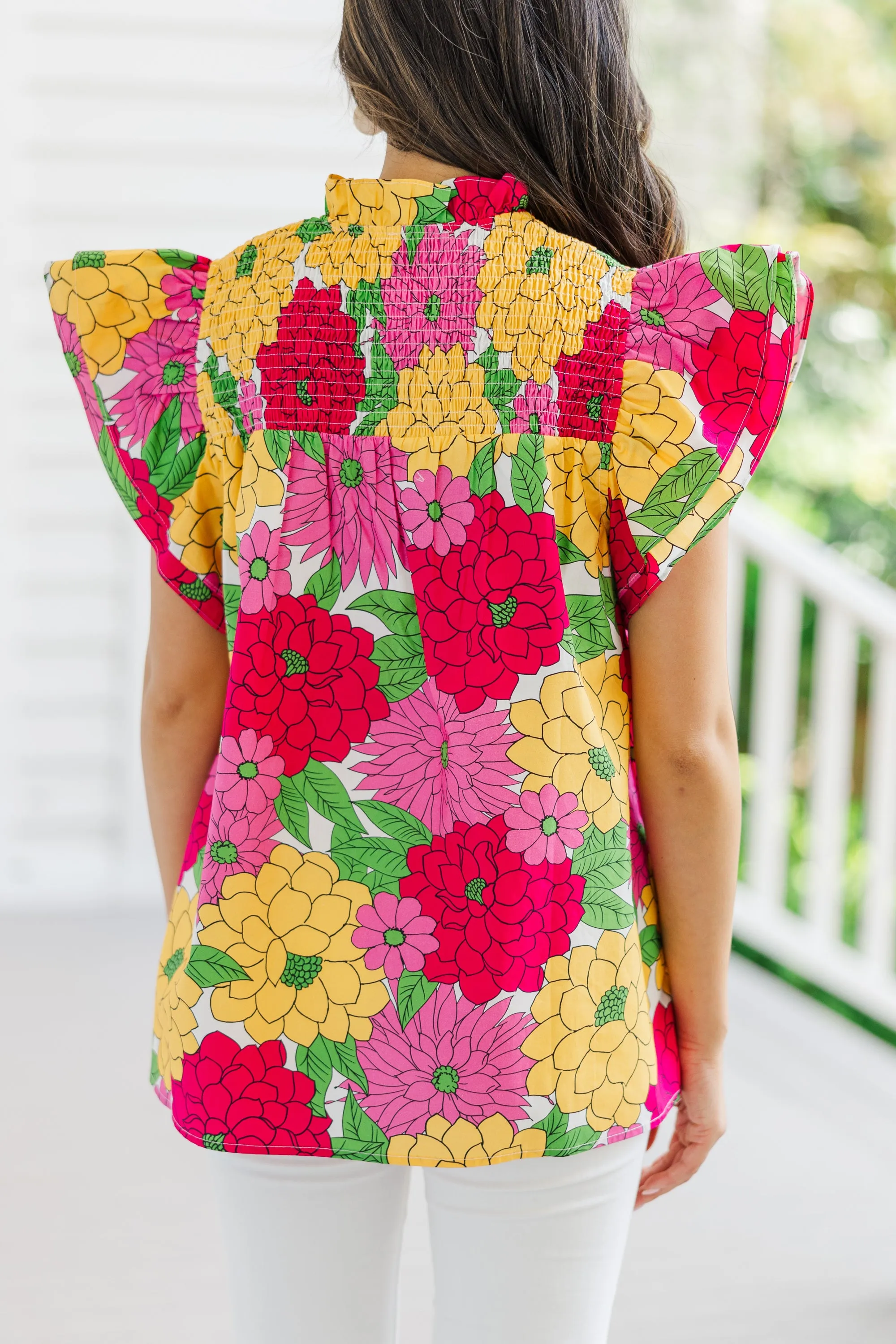 Live Out Loud Pink Floral Blouse