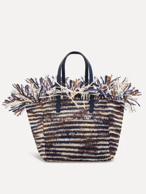 Medium Raffia Crochet Square Tote
