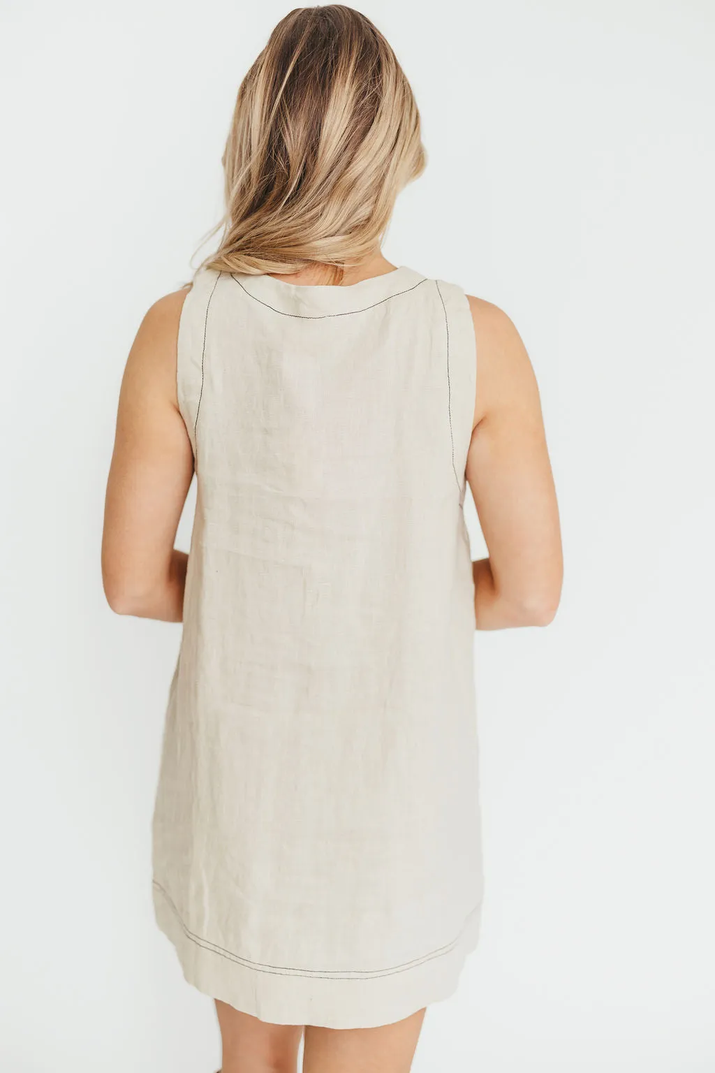 Milano 100% Linen Mini Dress in Linen
