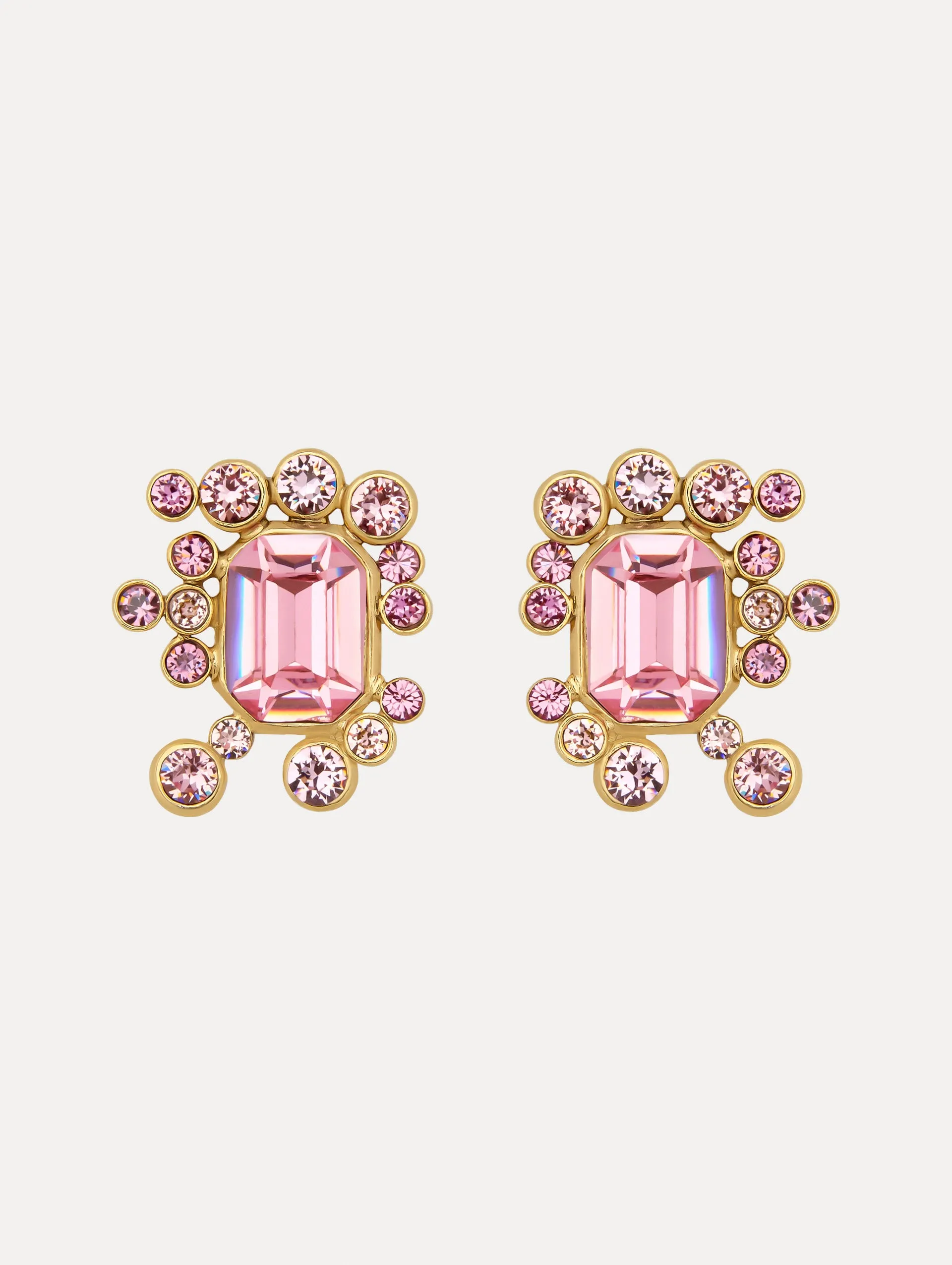Mixed Crystal Cluster Earrings