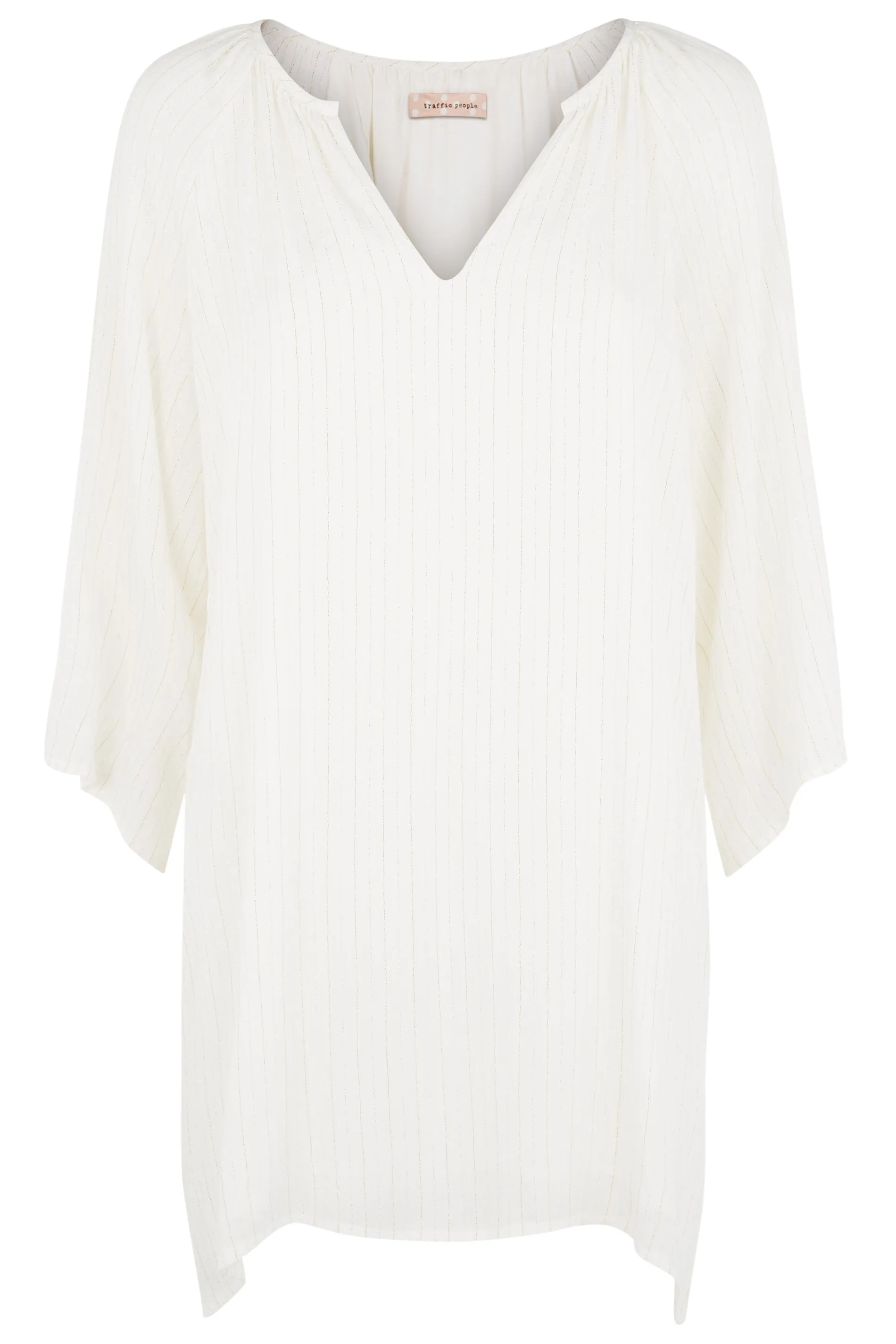 Moments Metallic Stripe Mini Dress in White