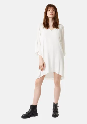 Moments Metallic Stripe Mini Dress in White