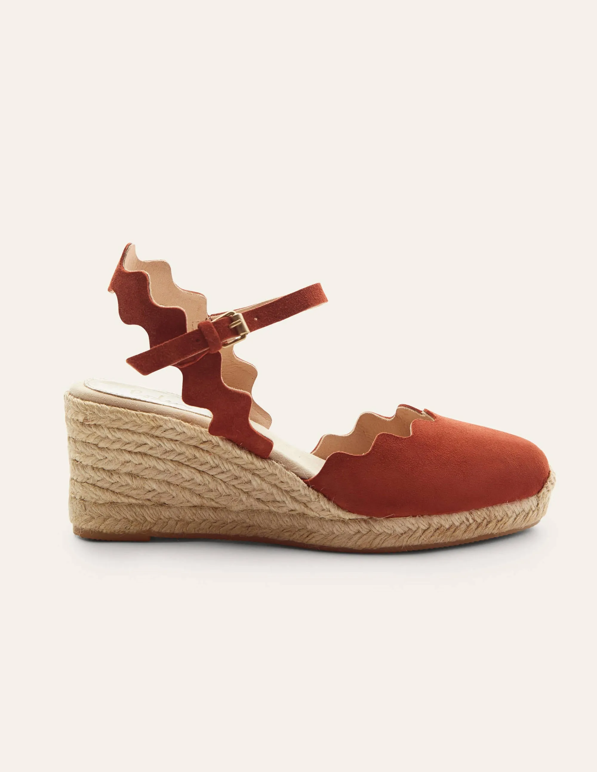 Nadine Espadrille Wedges-Copper Red