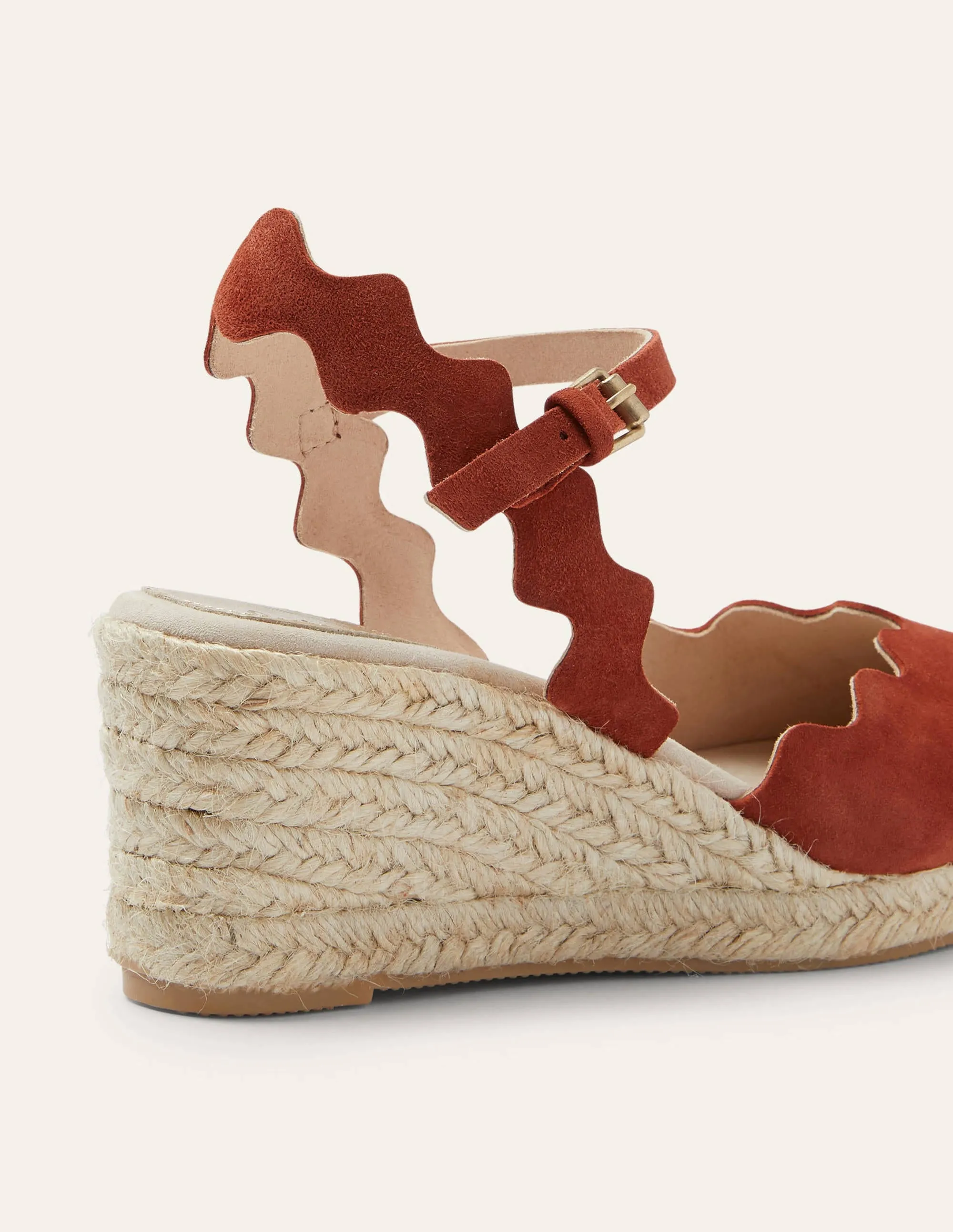 Nadine Espadrille Wedges-Copper Red