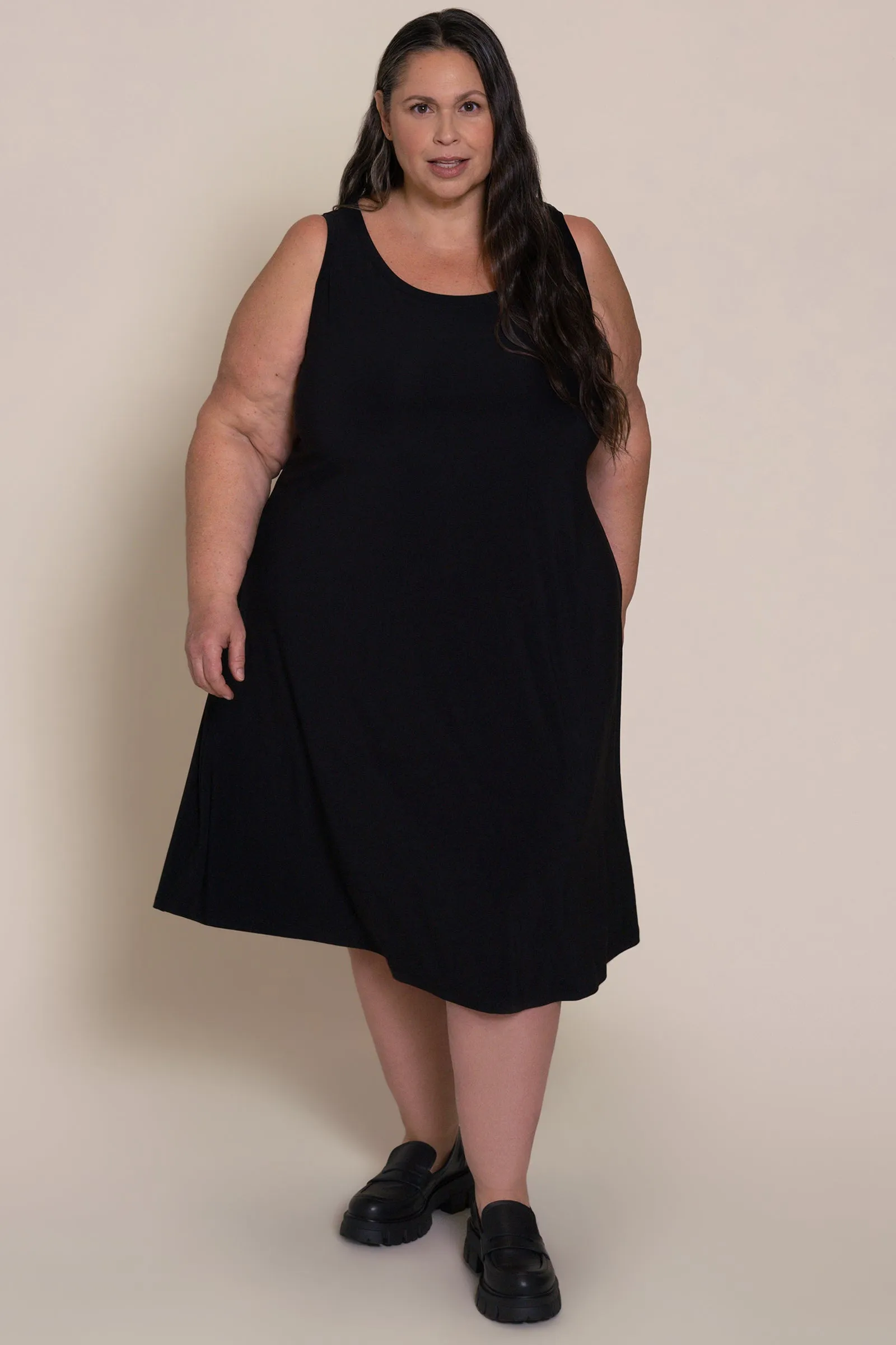 Nu Tank Dress Short Plus | Black