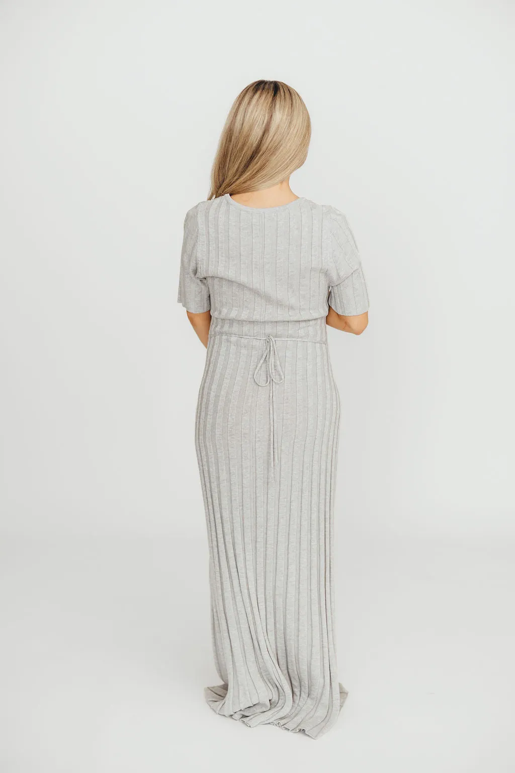 Oakley Ribbed Maxi Dress in Heather Grey -Bump Friendly