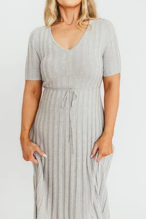 Oakley Ribbed Maxi Dress in Heather Grey -Bump Friendly