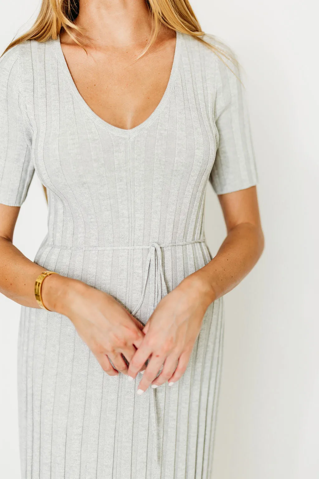 Oakley Ribbed Maxi Dress in Heather Grey -Bump Friendly