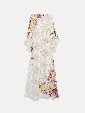 Orchid Embroidered Guipure Caftan