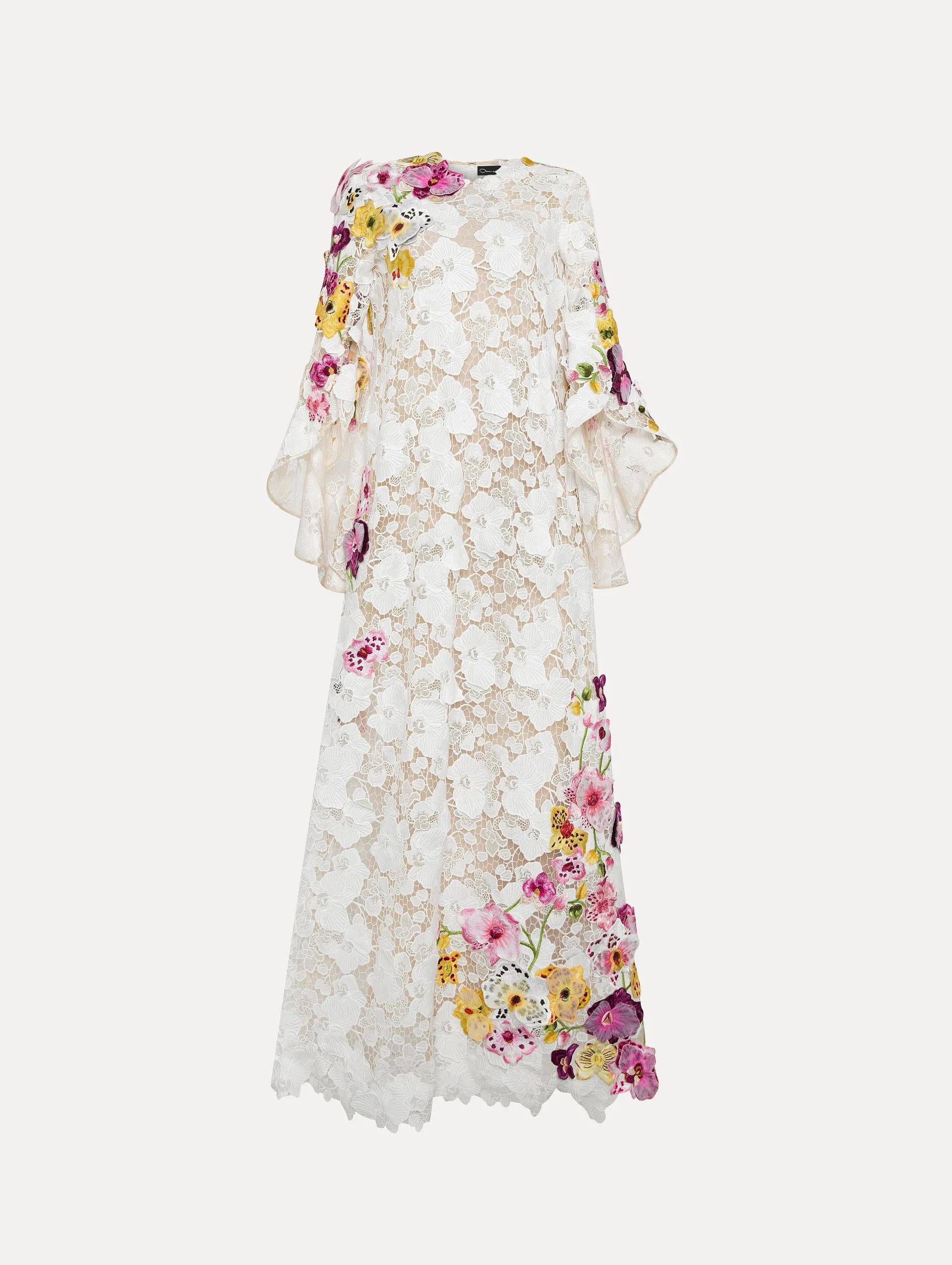 Orchid Embroidered Guipure Caftan