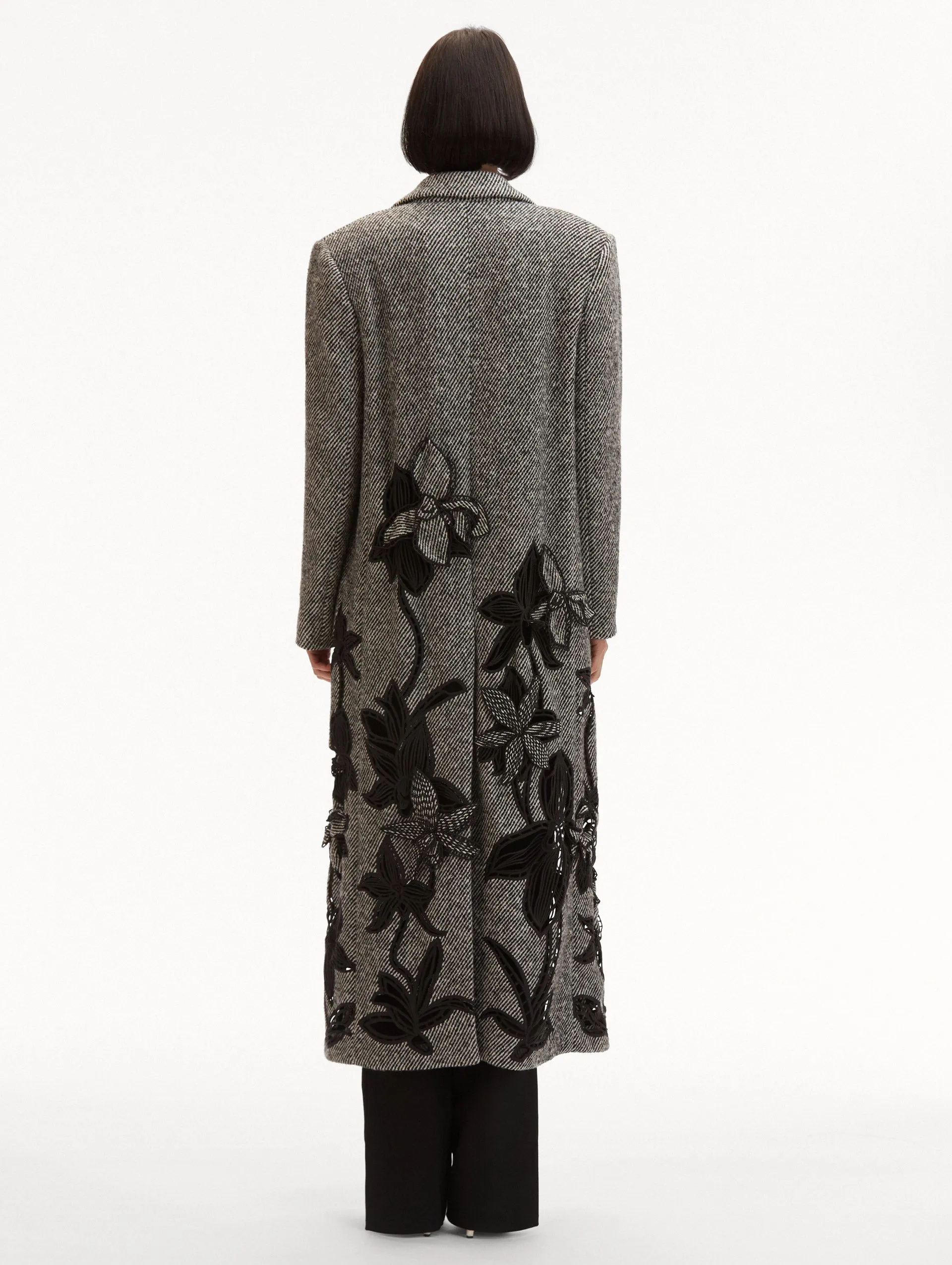 Orchid Embroidered Wool Coat