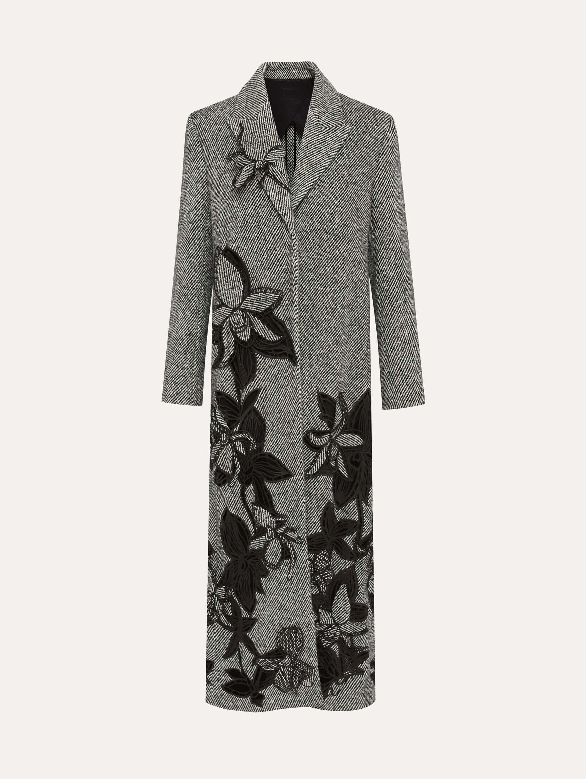 Orchid Embroidered Wool Coat