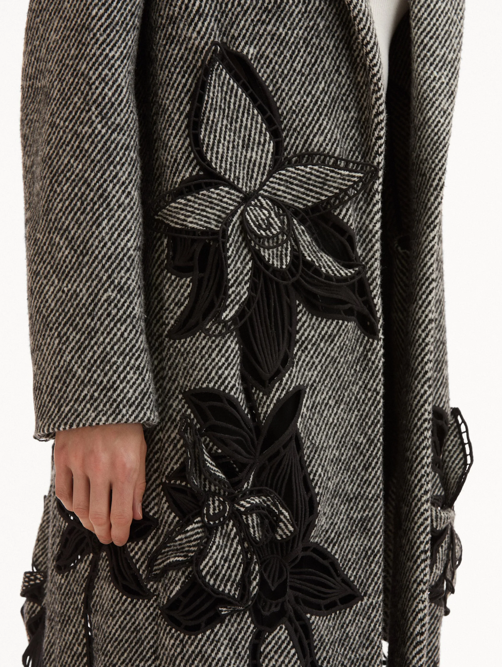 Orchid Embroidered Wool Coat