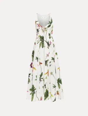 Orchid Zip Front Cotton Poplin Dress