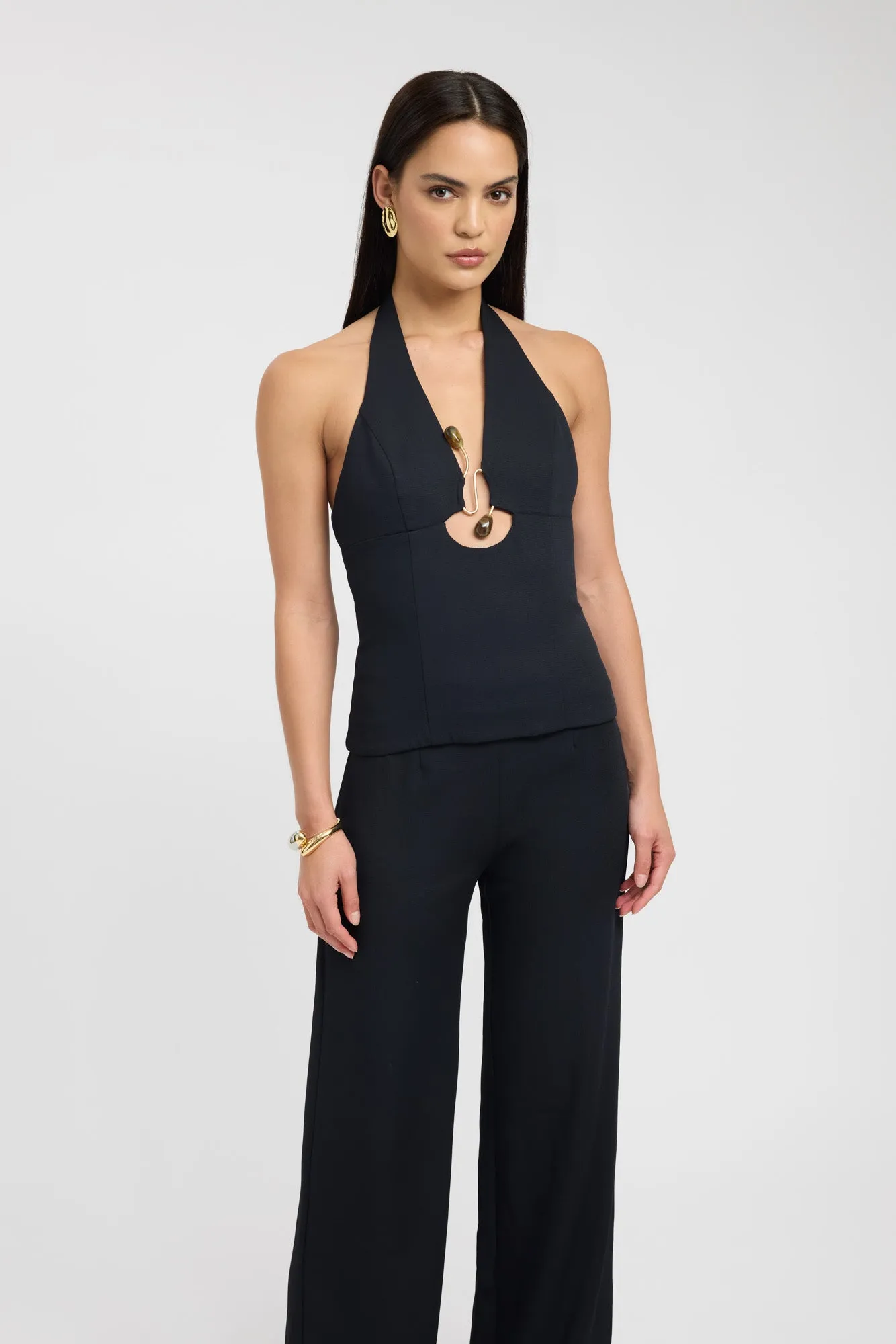 Oyster Trim Halter Top