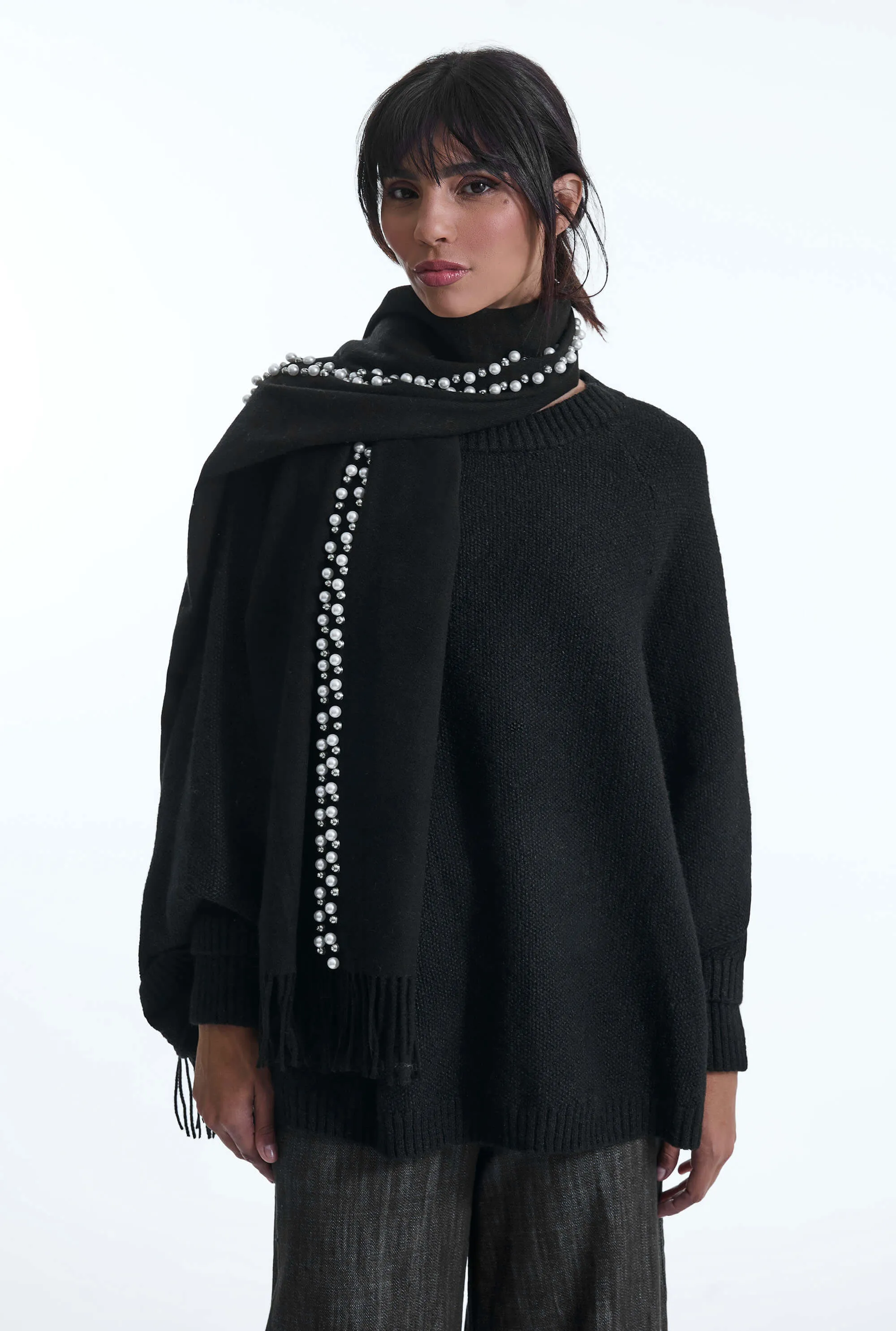 Pearl Black Scarf