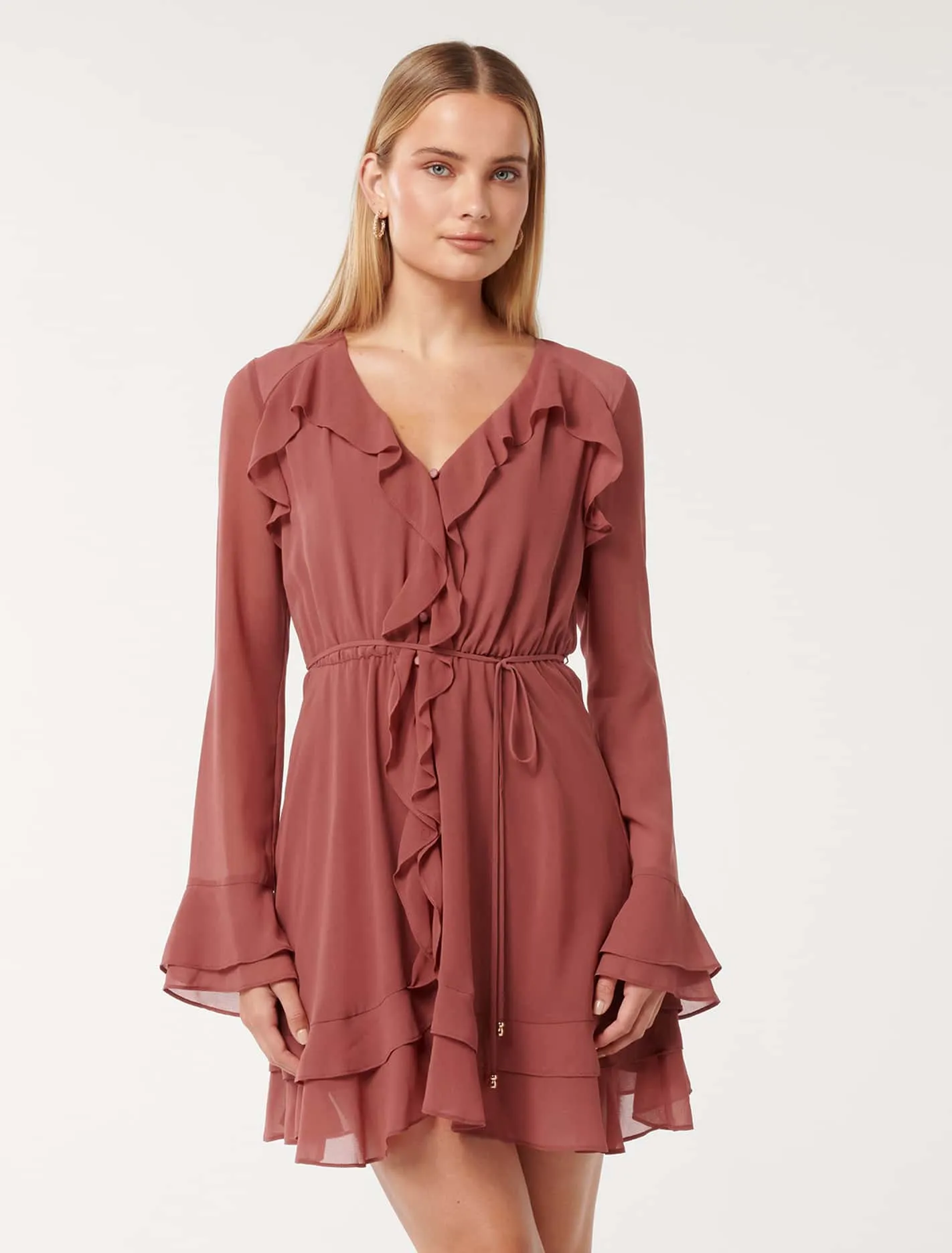 Piper Ruffle Long Sleeve Mini Dress