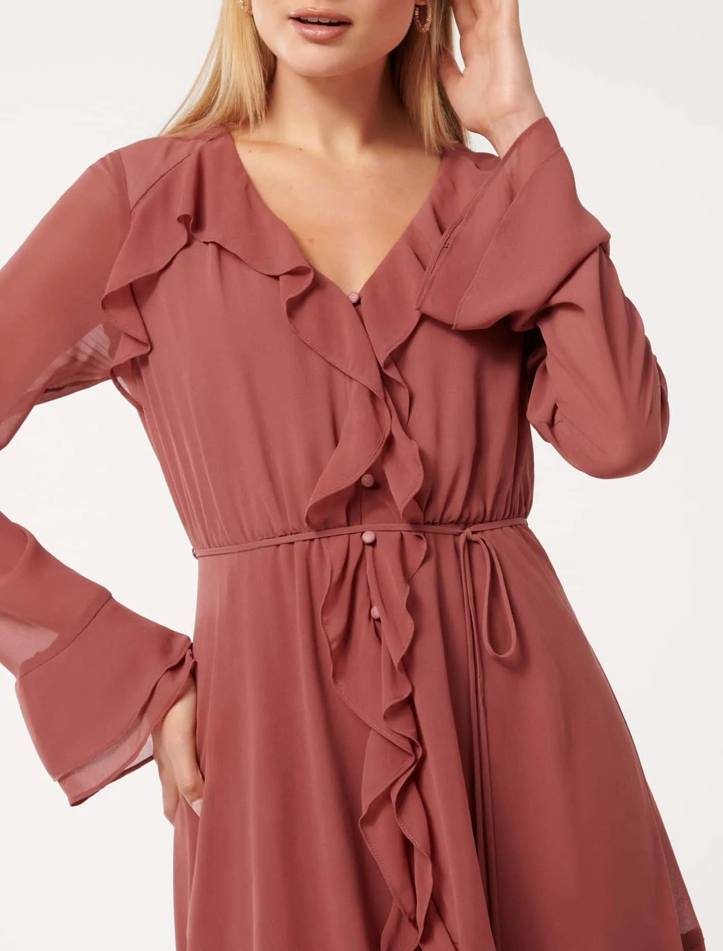 Piper Ruffle Long Sleeve Mini Dress