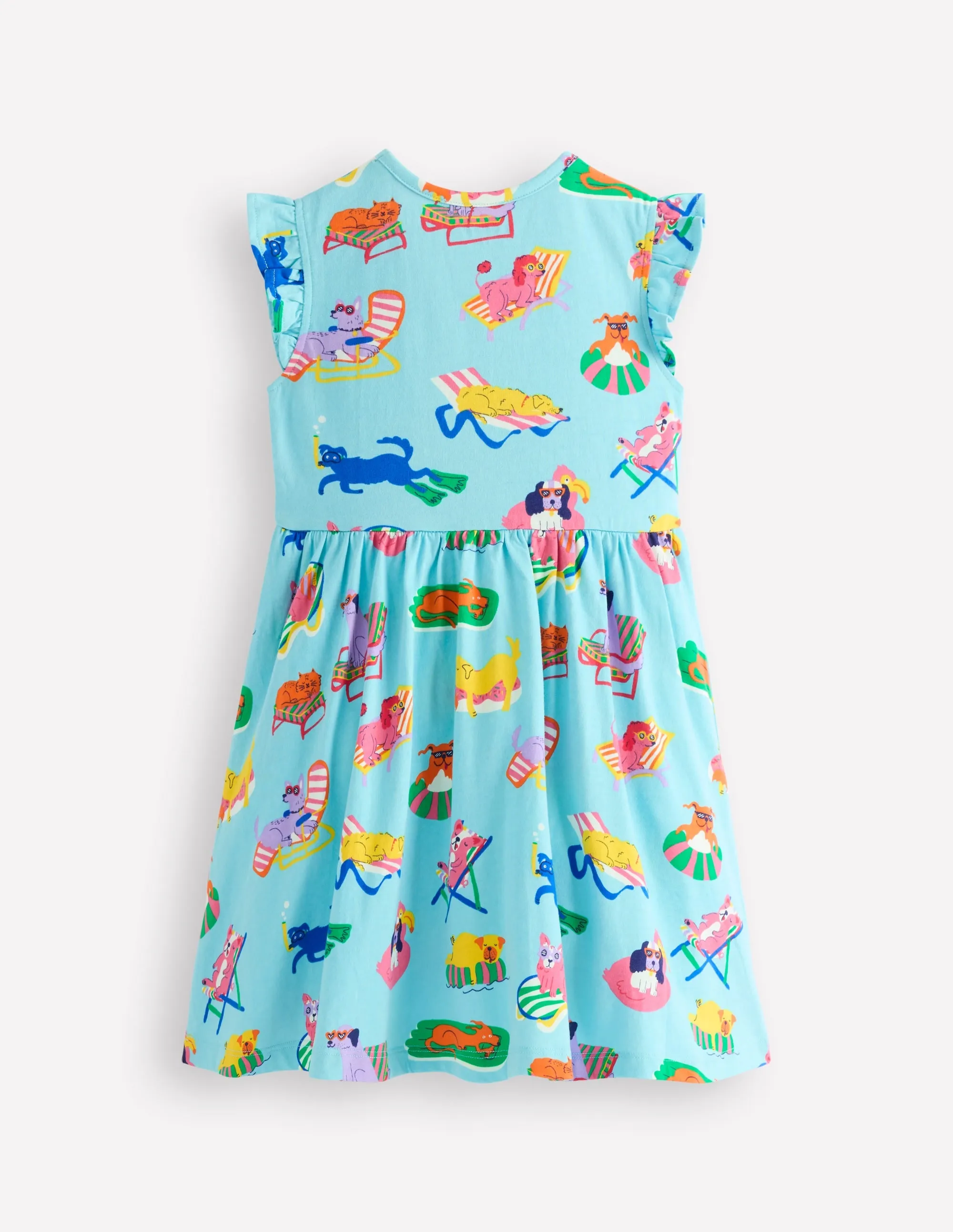 Posie Frill Sleeve Dress-Barbados Beach Poolside Pets