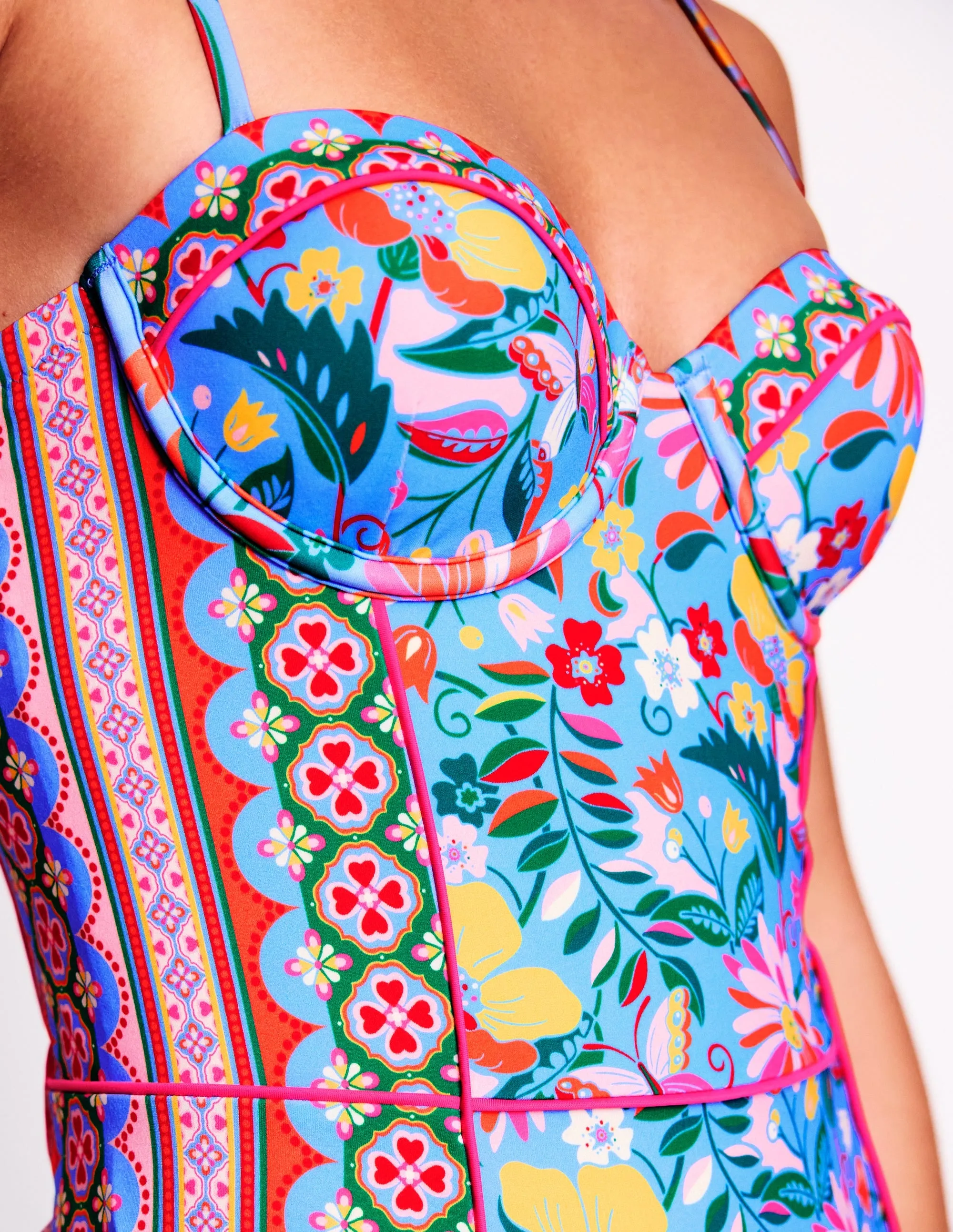 Rhodes Cup-Size Swimsuit-Dawn Blue. Wildflower Trail