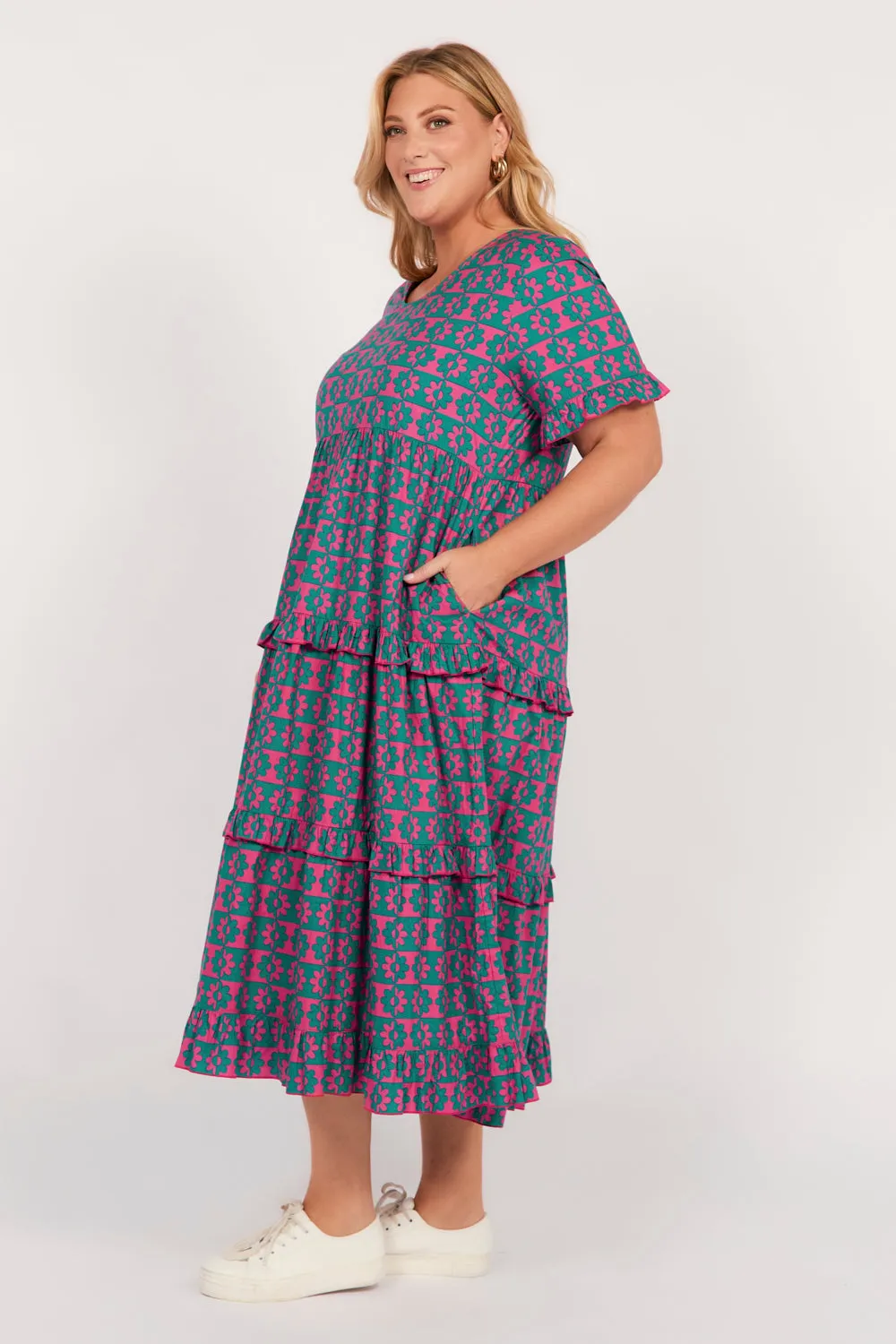 Sabre Frill Dress in Vacation