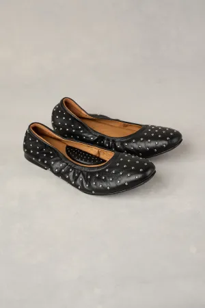 Sadie Stud Ballet Flat - Black