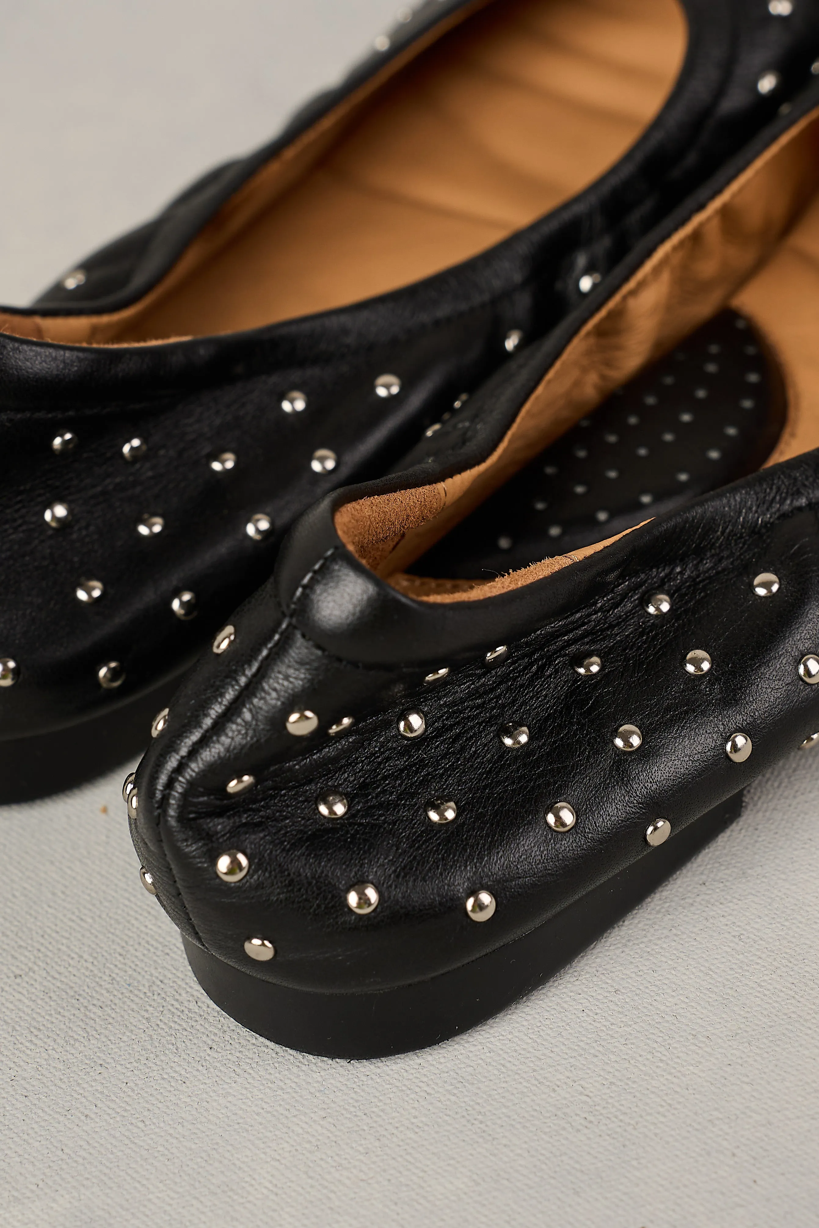 Sadie Stud Ballet Flat - Black