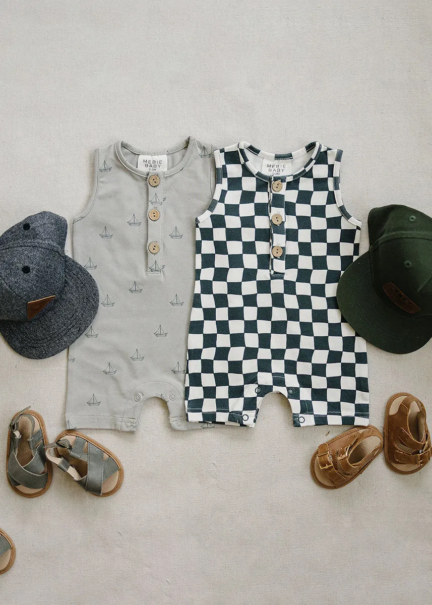 Sail Boat Short Romper