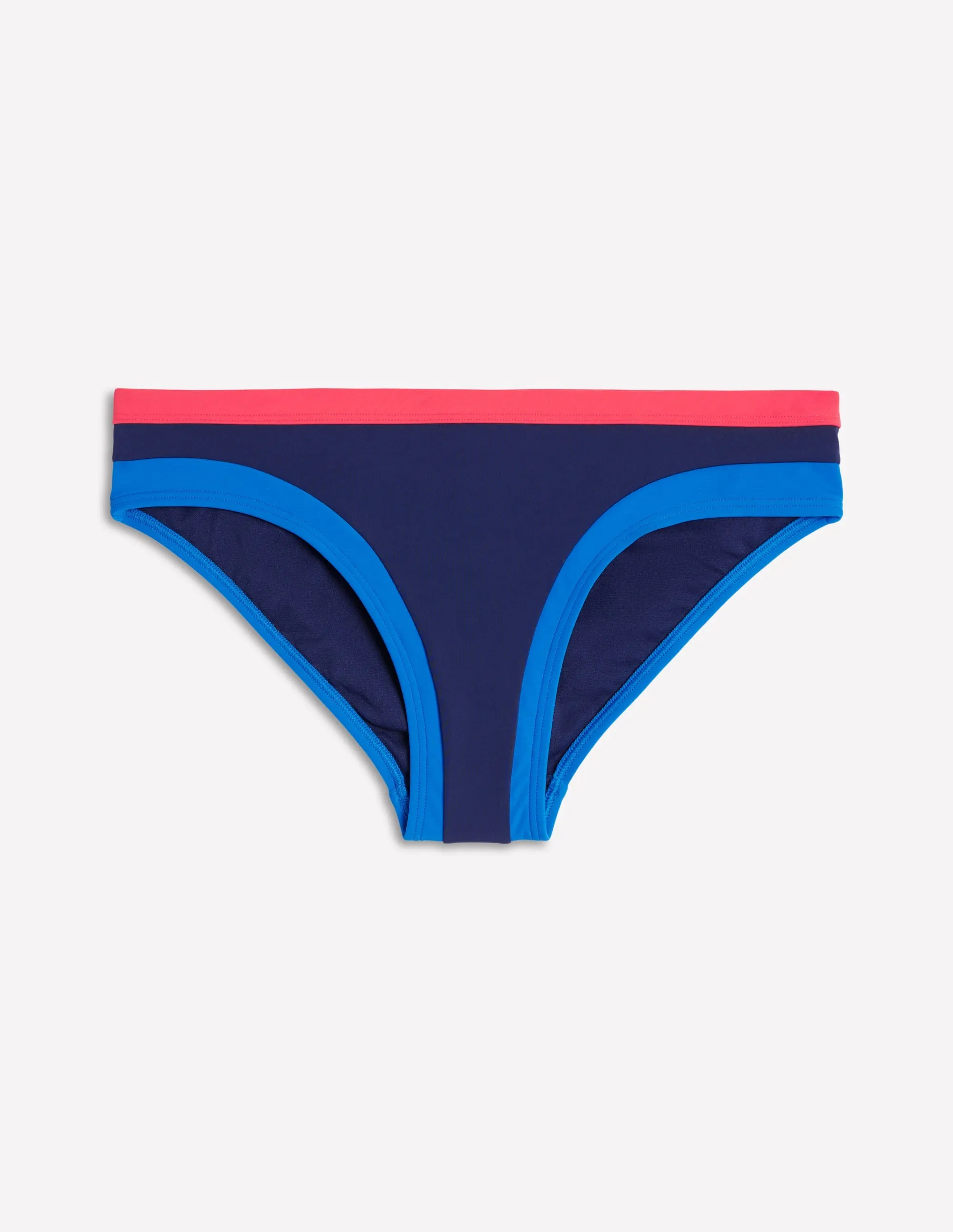 Santorini Bikini Bottoms-Navy/ Coral Punch Pink/ Blue