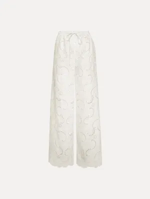 Scroll Guipure Wide Leg Pant