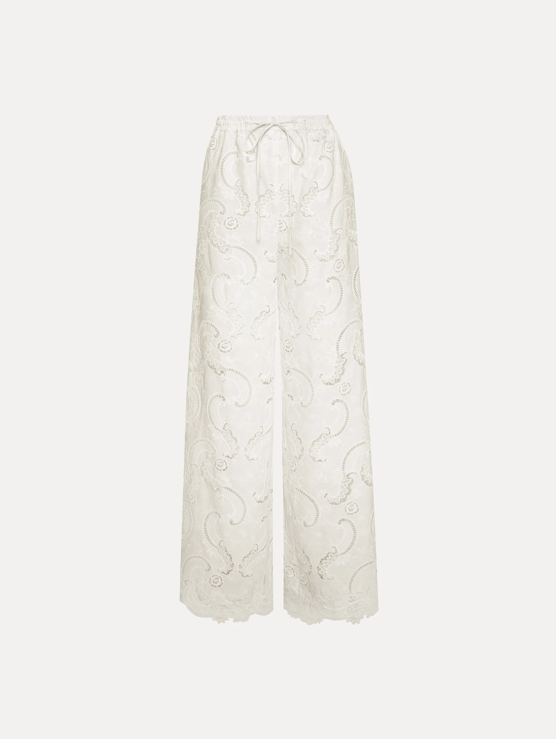 Scroll Guipure Wide Leg Pant