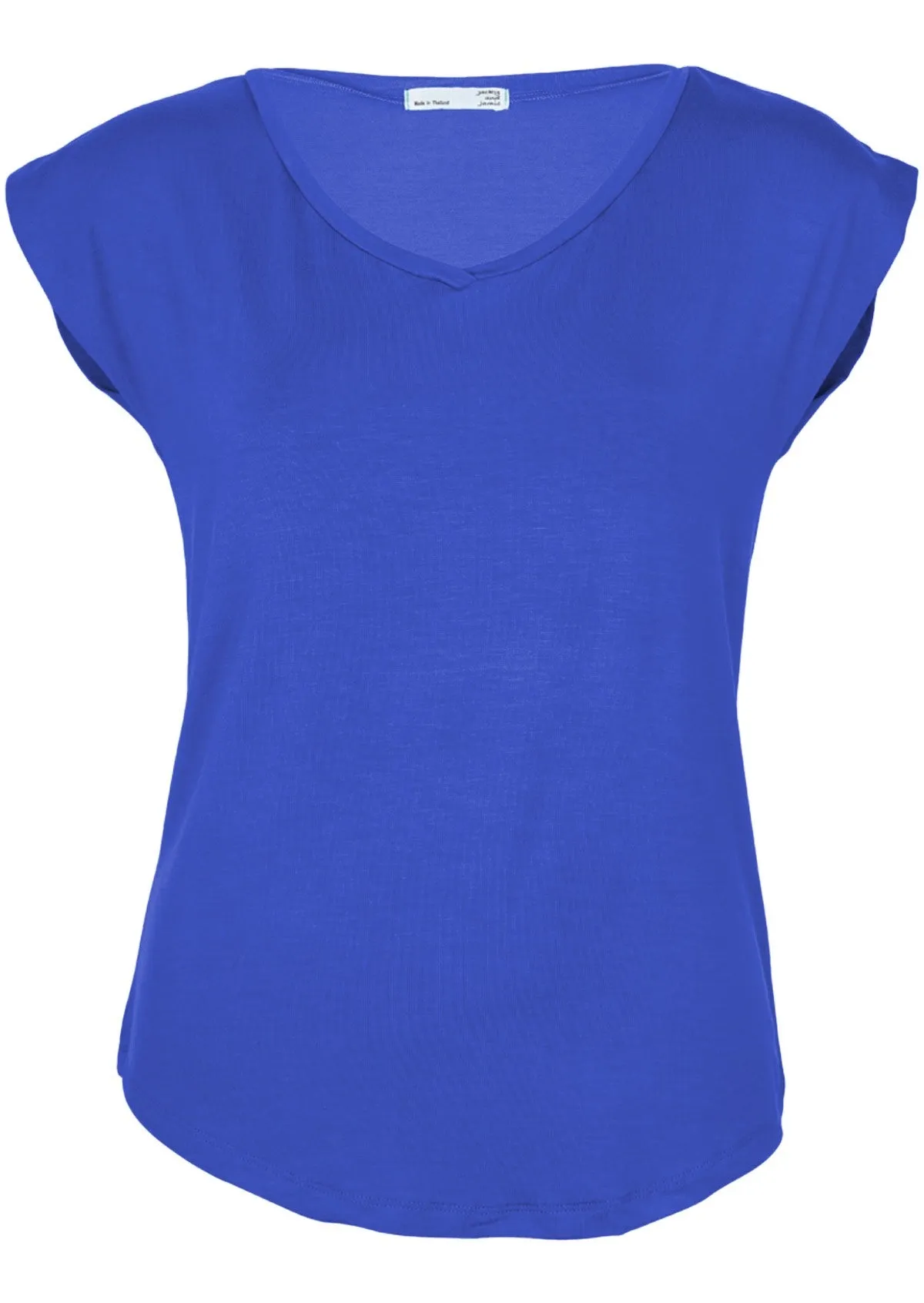 Simple Top V-neck Electric Blue