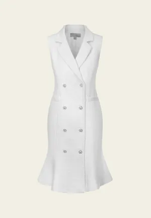 Sleeveless Double-breasted Slit-pocket Fishtail Dress