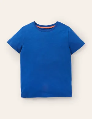 Slub Washed T-shirt-Bold Blue