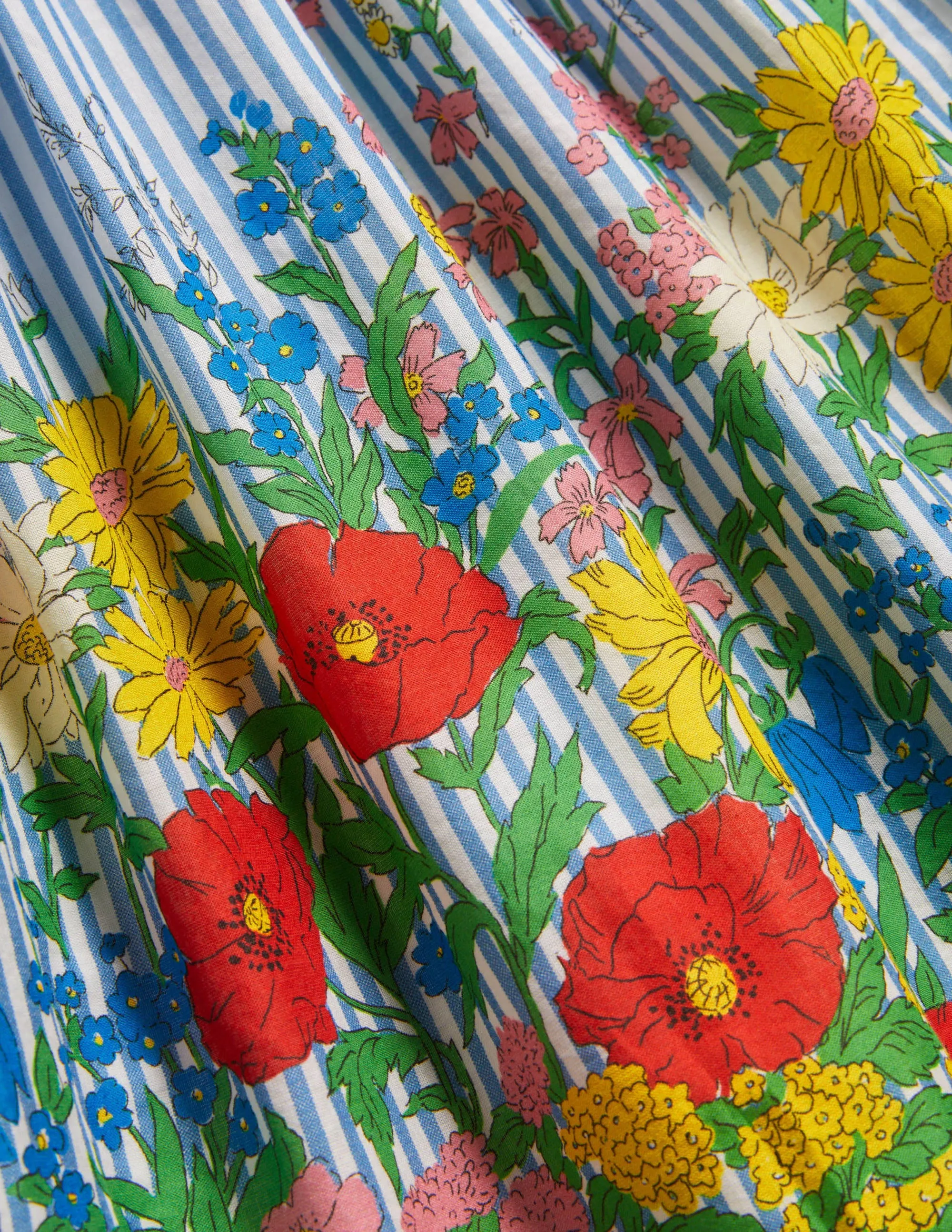 Smocked Woven Dress-Bright Bluebell Floral