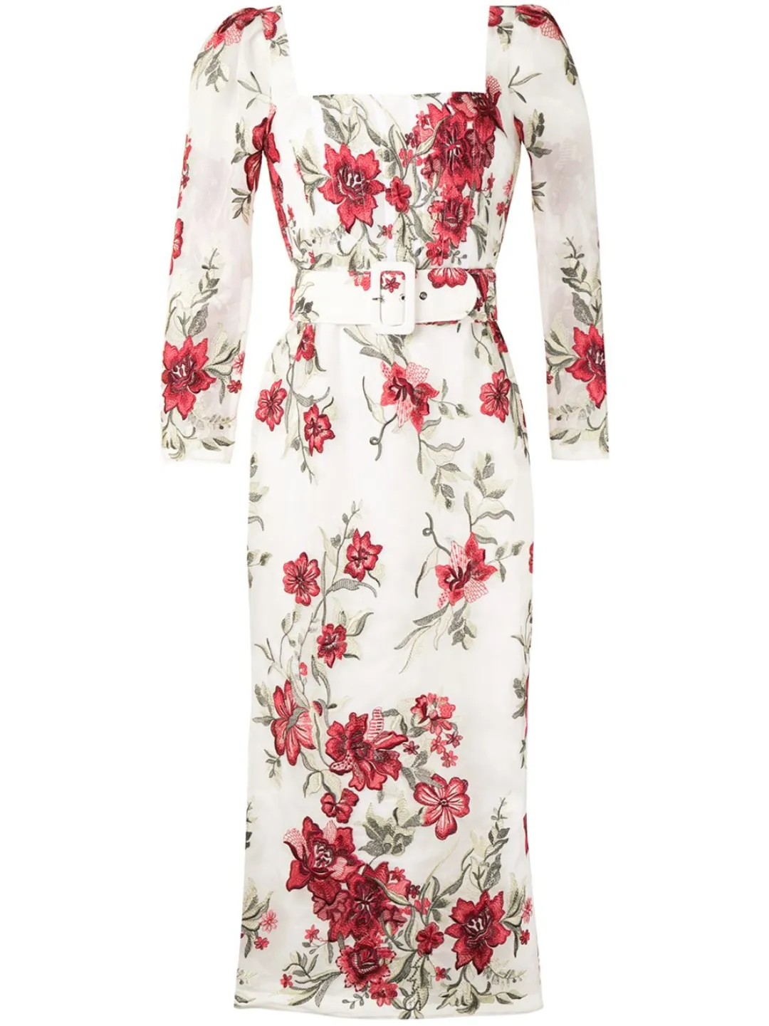 Square Neckline Fit-to-Flare Gown