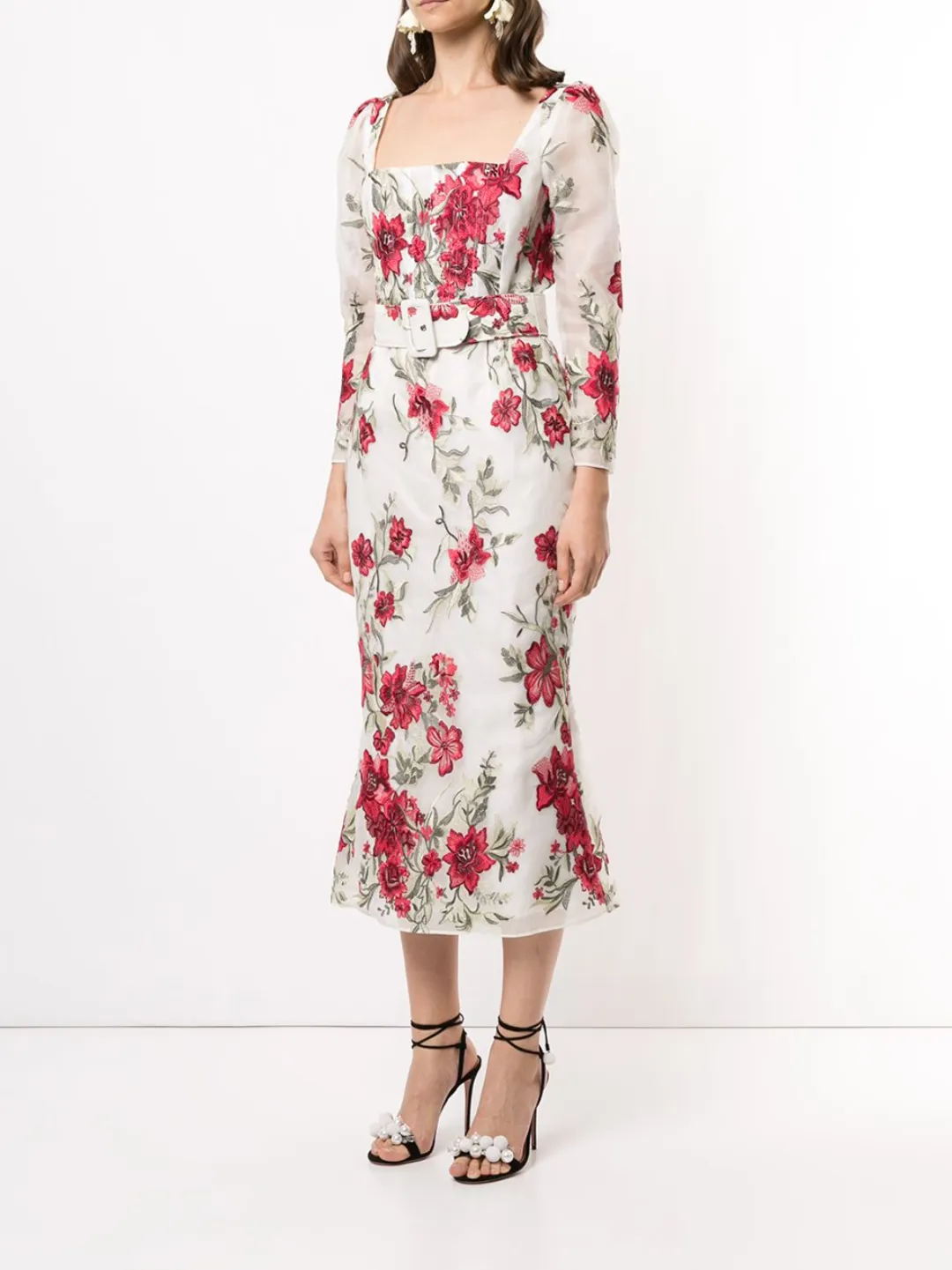 Square Neckline Fit-to-Flare Gown