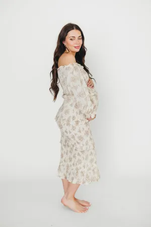 The Chloe Midi Dress in Brown - Bump Friendly