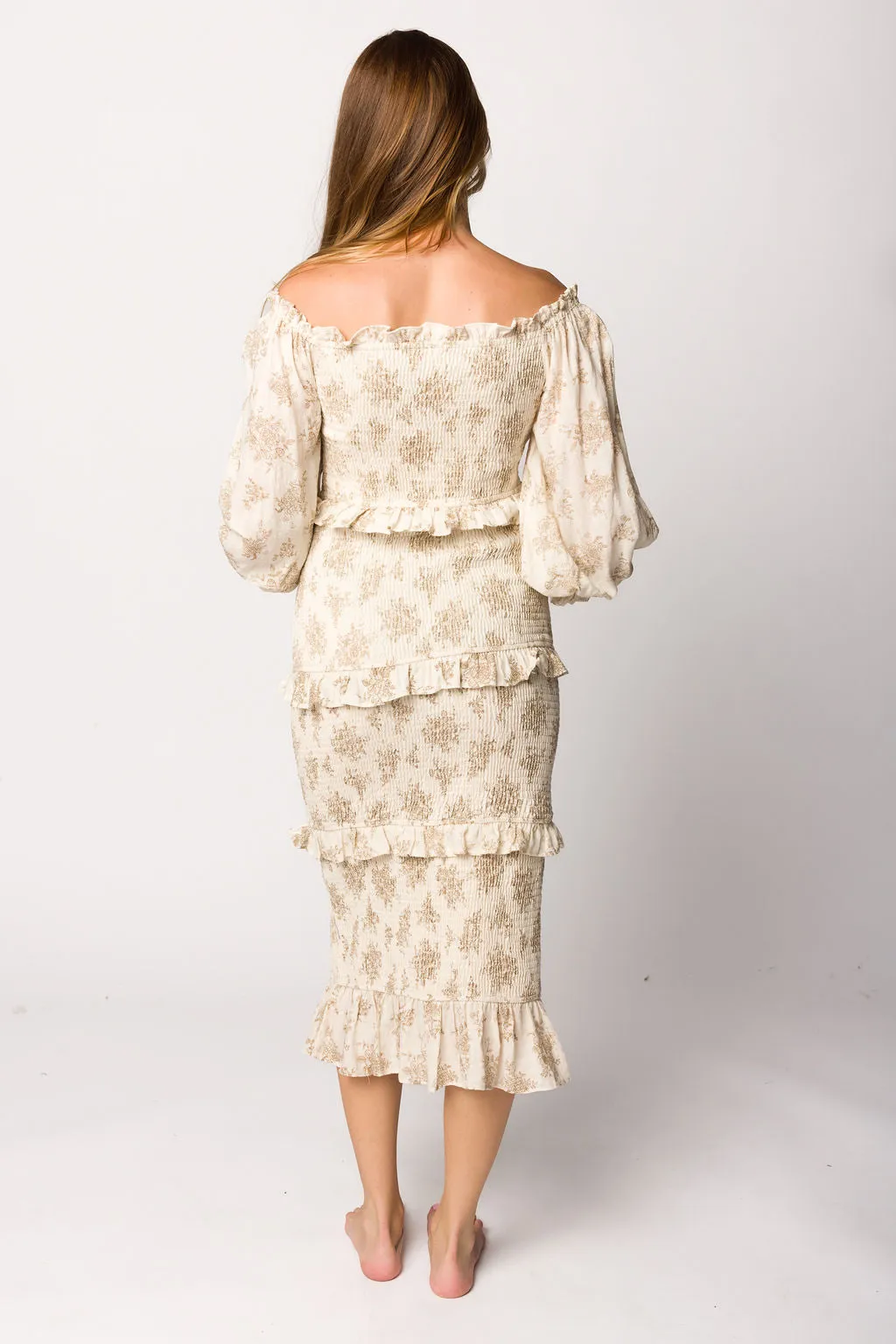 The Chloe Midi Dress in Brown - Bump Friendly
