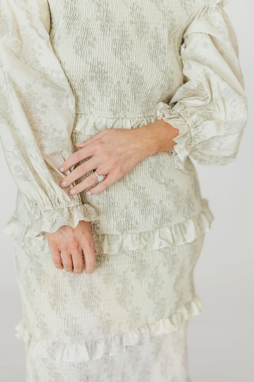 The Chloe Midi Dress in Sage - Bump Friendly